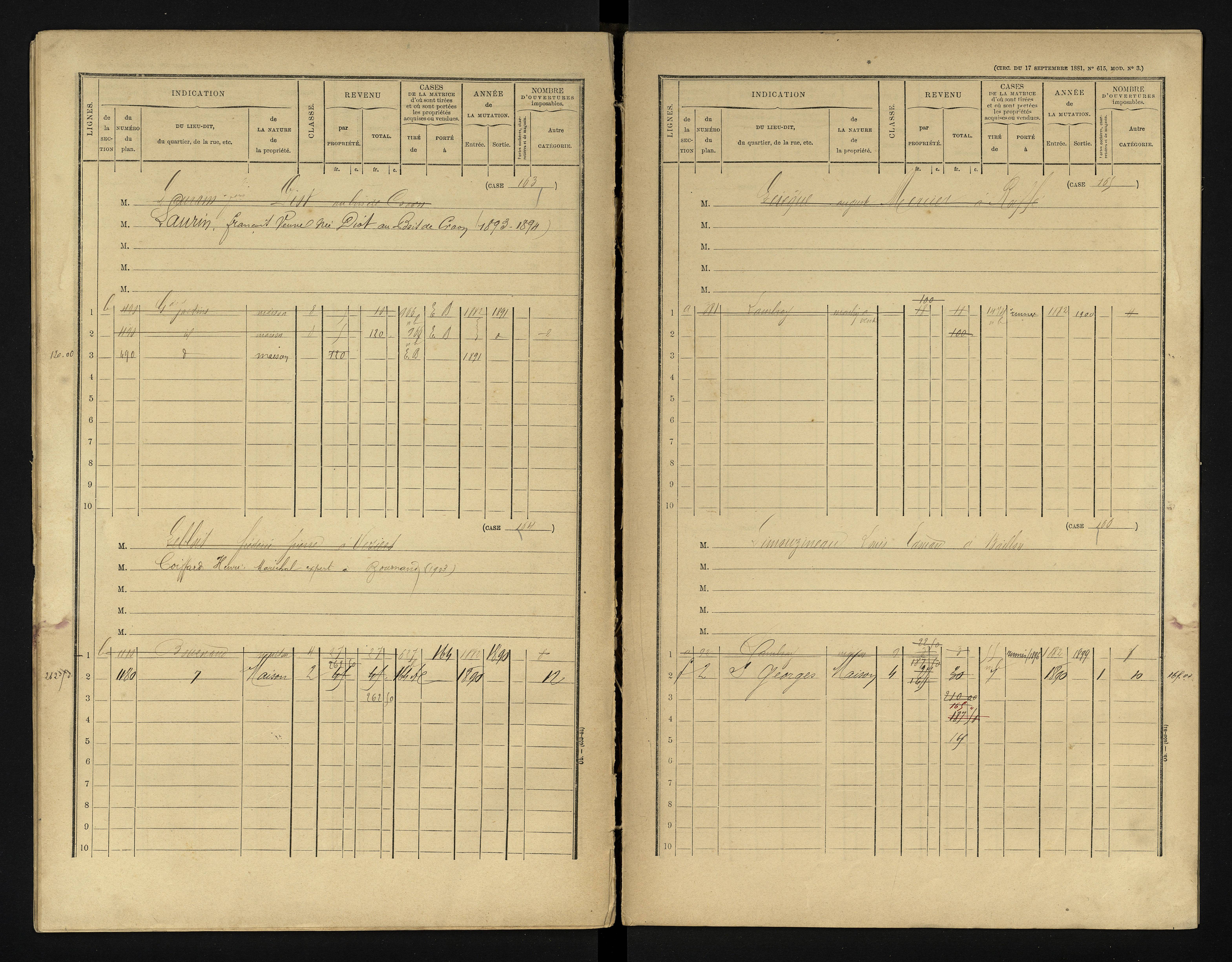 Bournand - FRAD086_cadastre Cases 1-344 