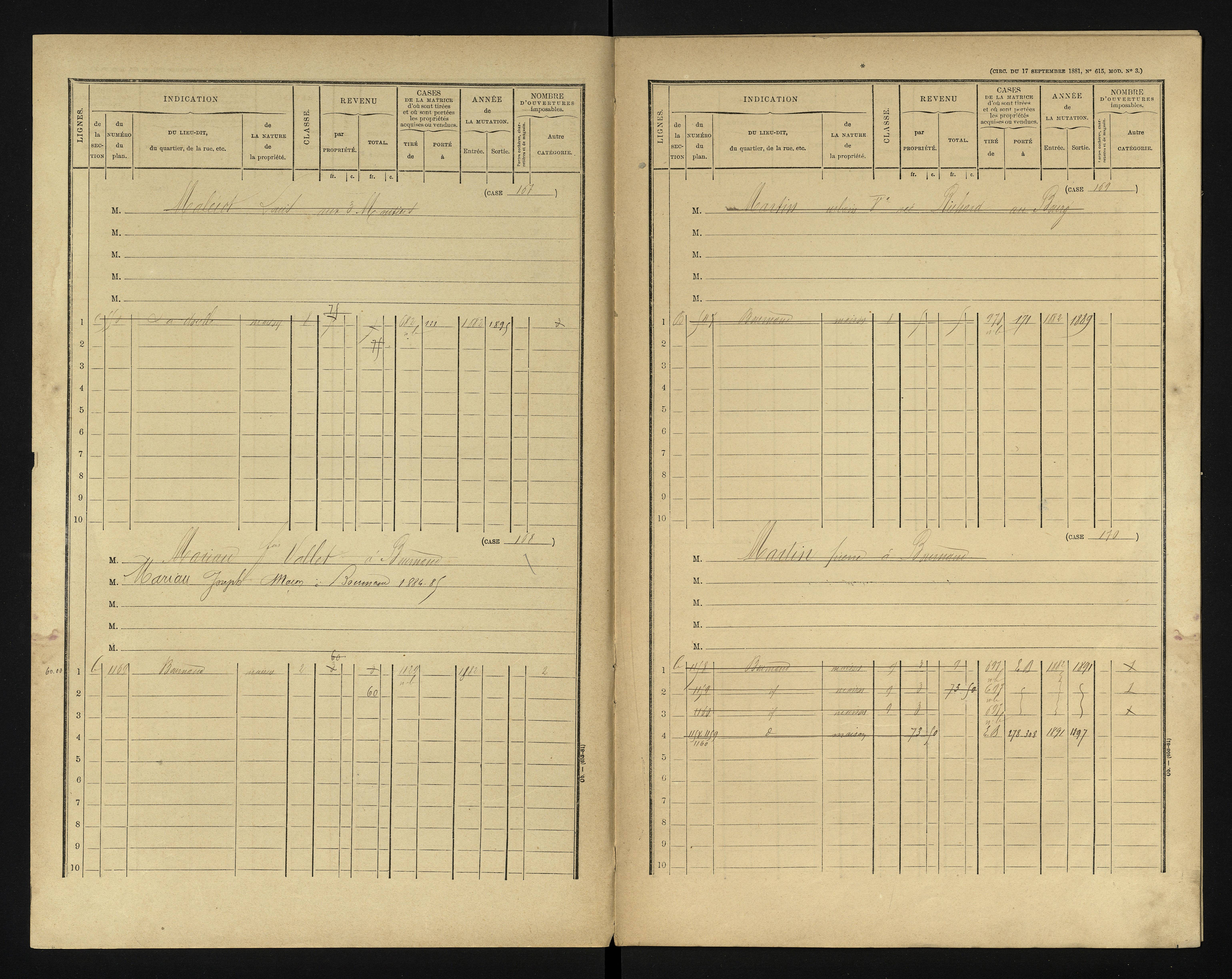 Bournand - FRAD086_cadastre Cases 1-344 