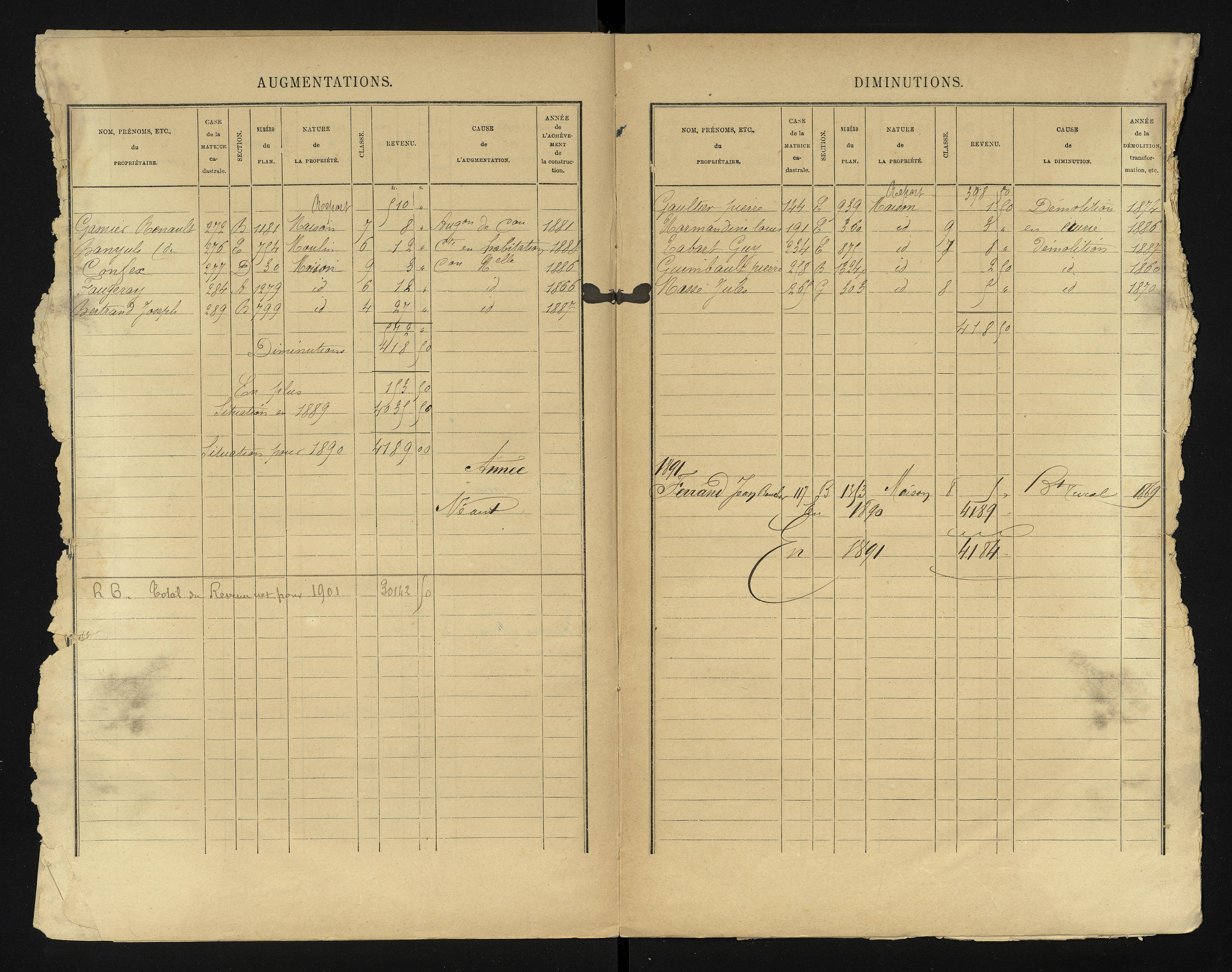 Bournand - FRAD086_cadastre Cases 1-344 