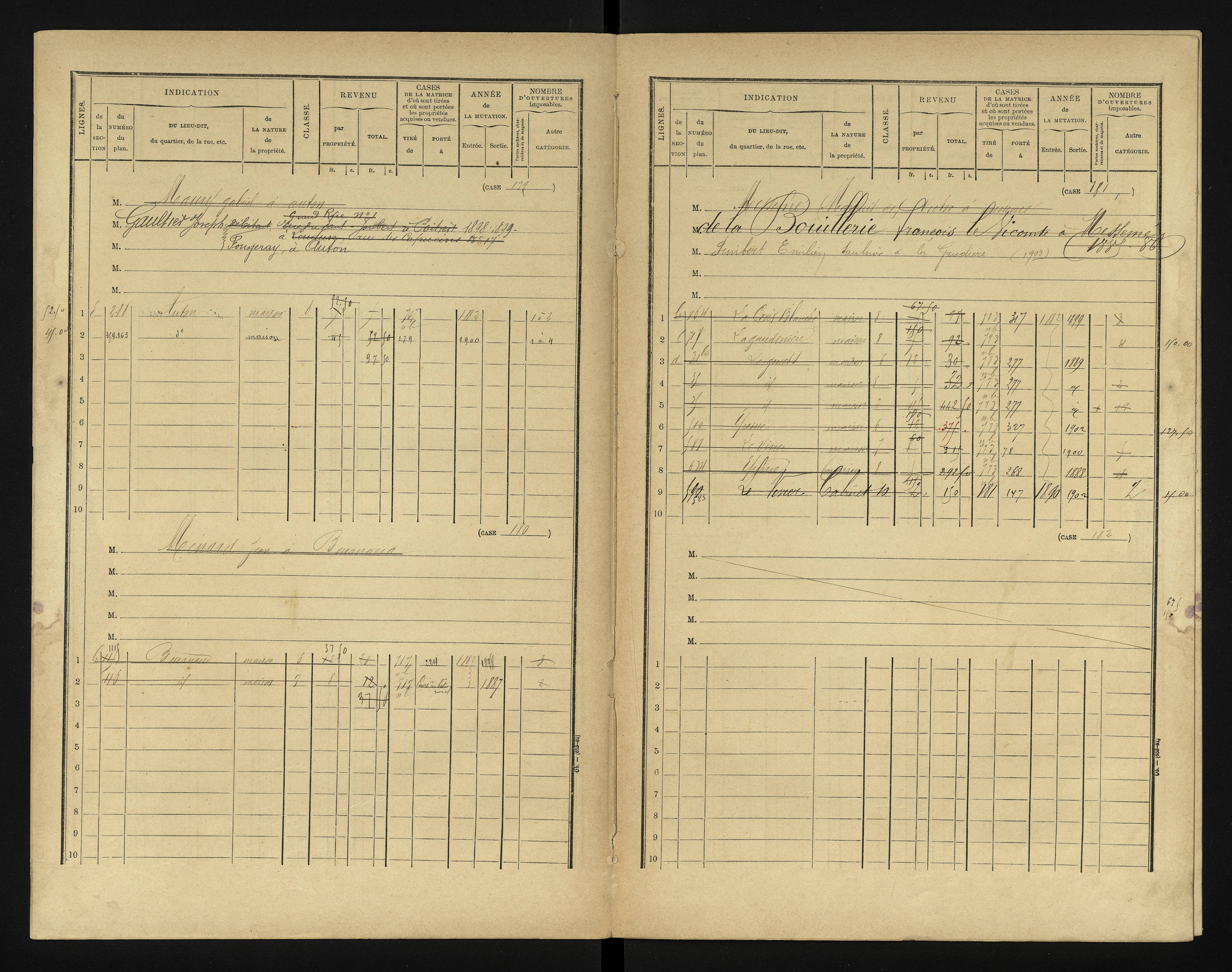 Bournand - FRAD086_cadastre Cases 1-344 