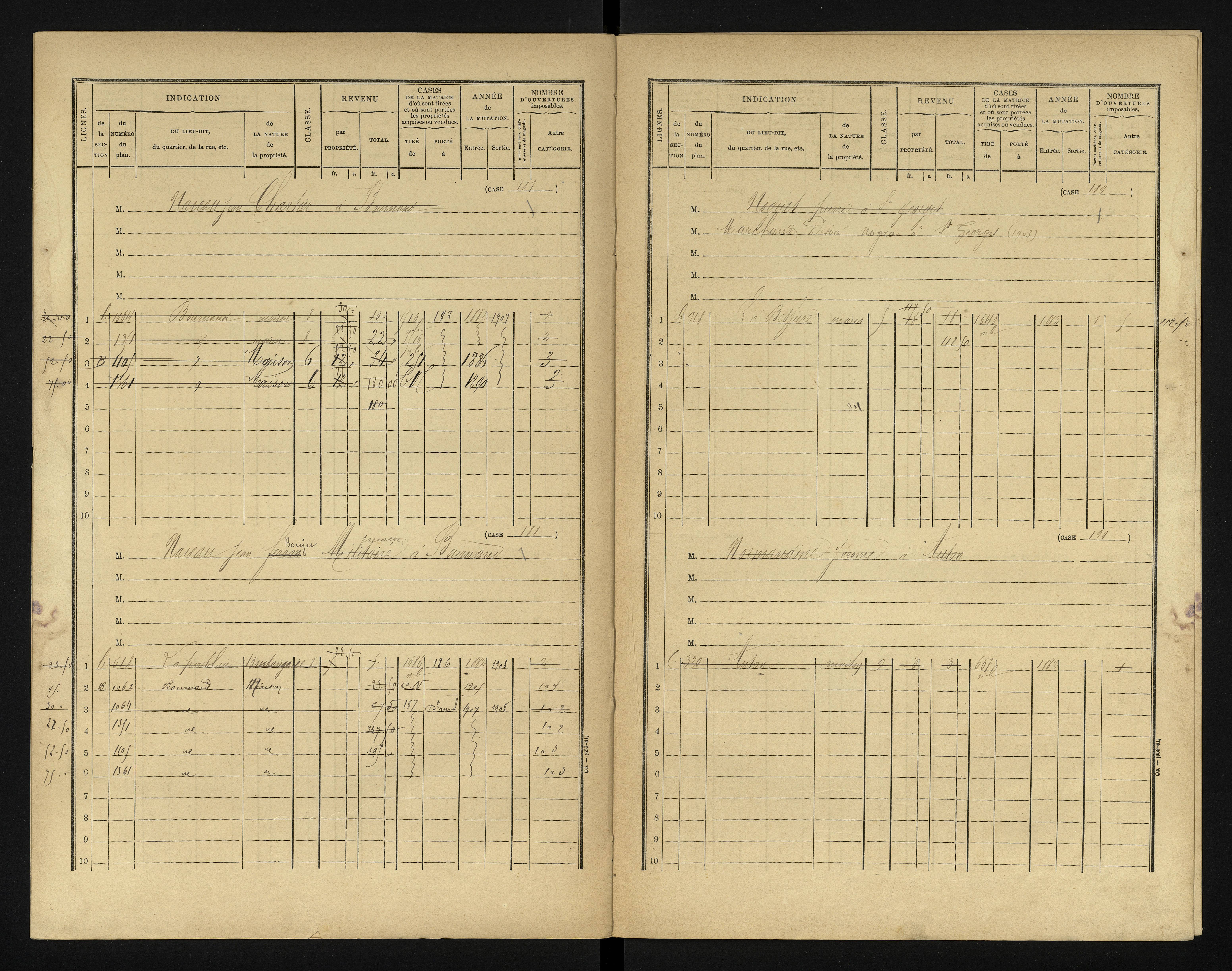 Bournand - FRAD086_cadastre Cases 1-344 