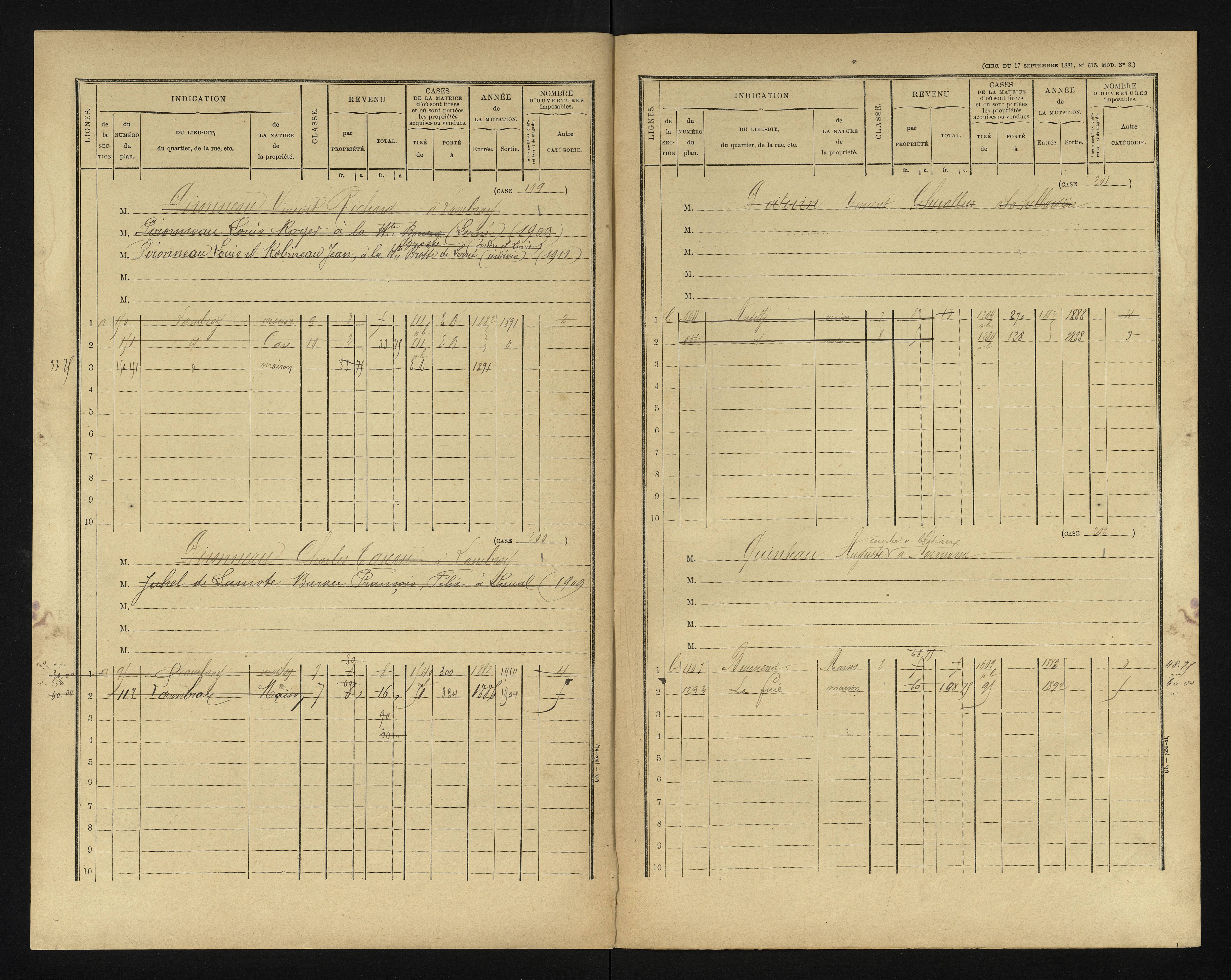 Bournand - FRAD086_cadastre Cases 1-344 