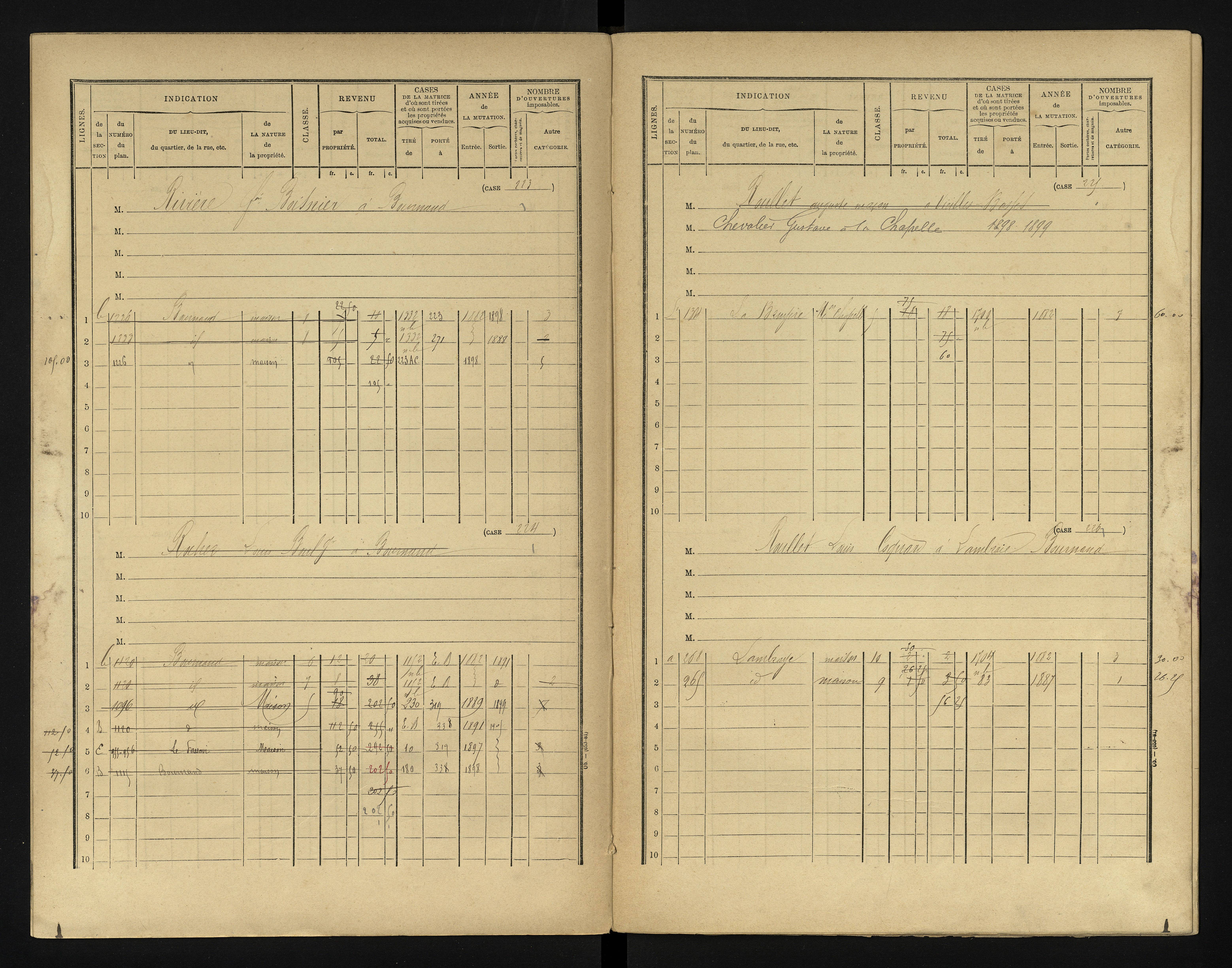Bournand - FRAD086_cadastre Cases 1-344 