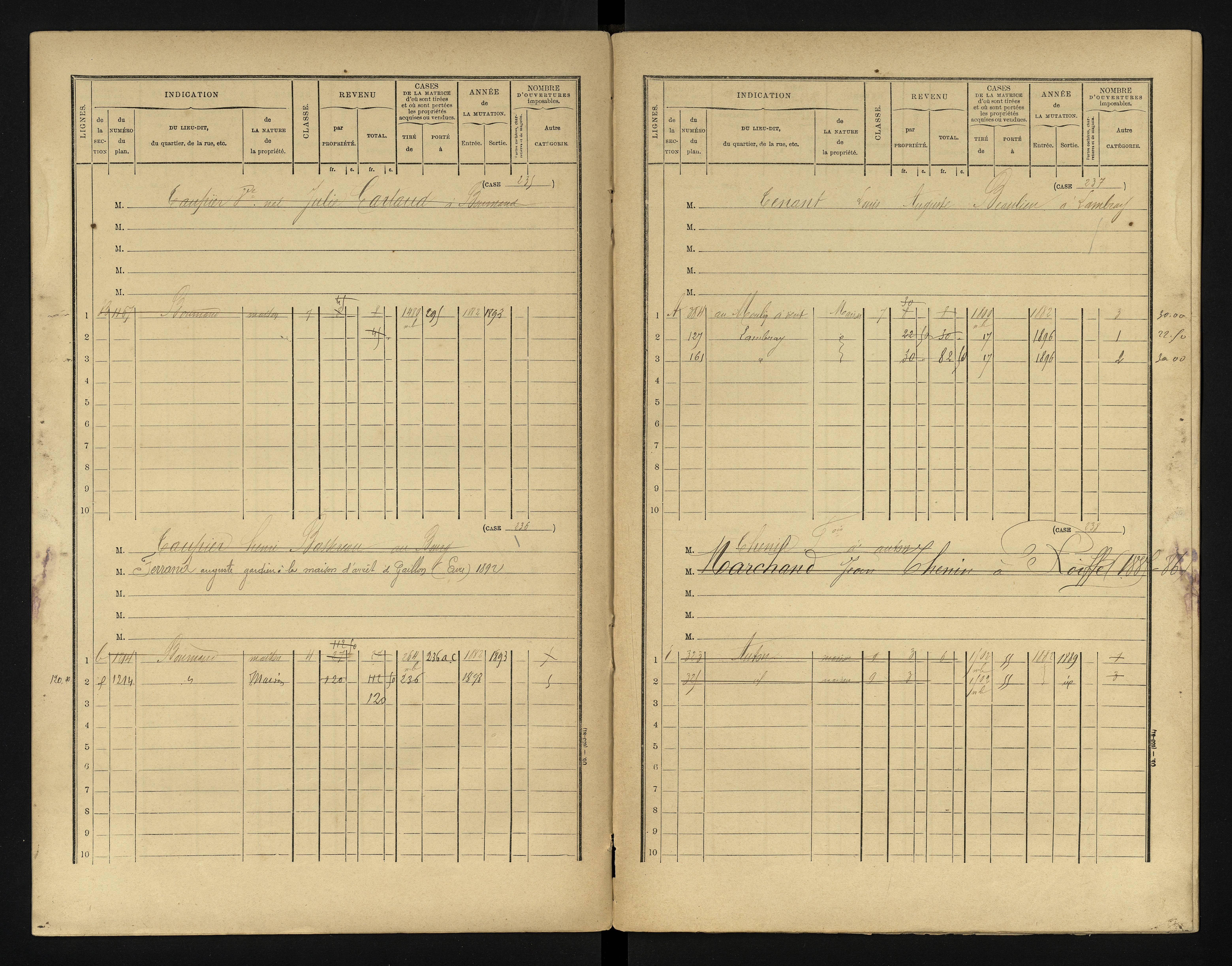 Bournand - FRAD086_cadastre Cases 1-344 