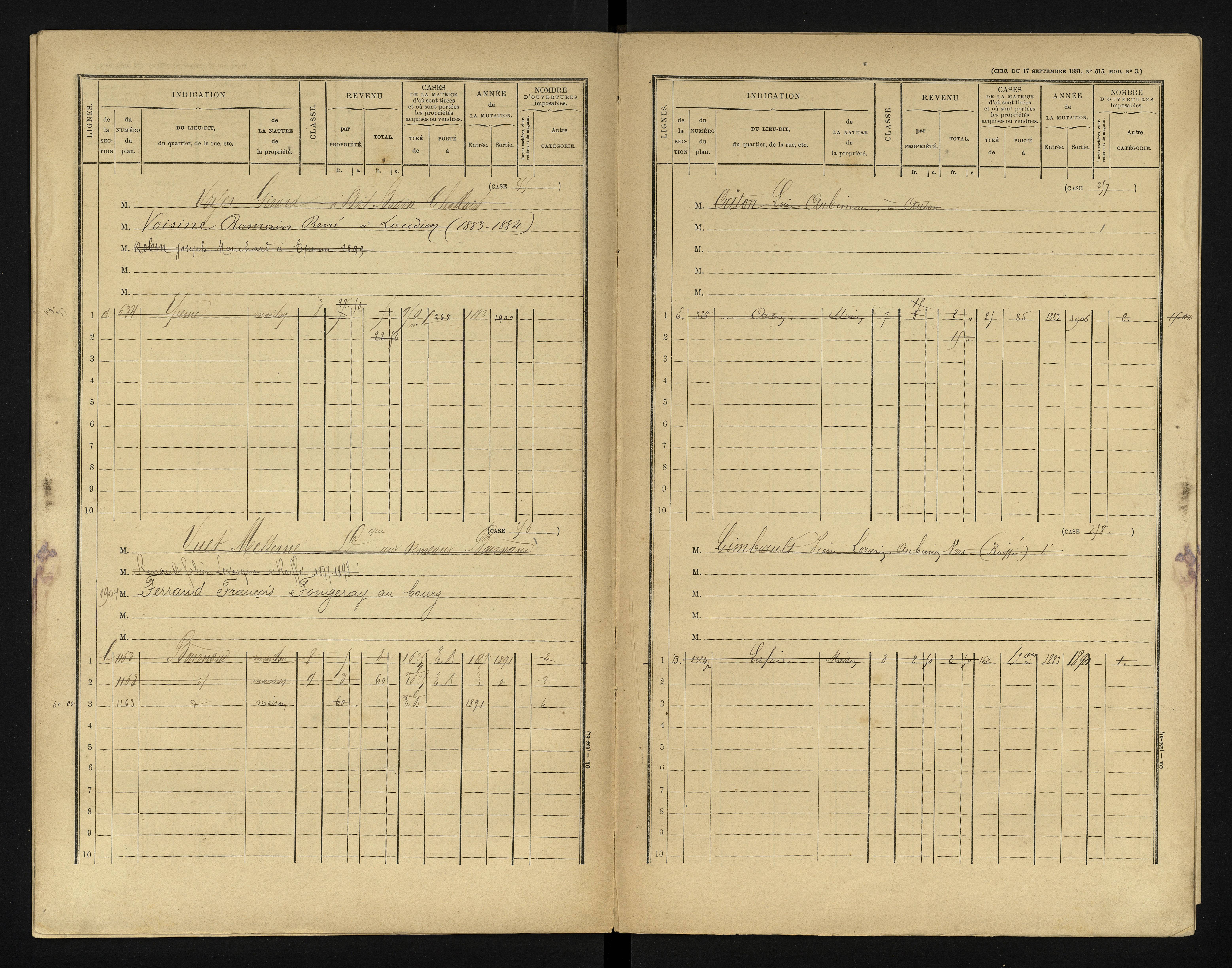 Bournand - FRAD086_cadastre Cases 1-344 