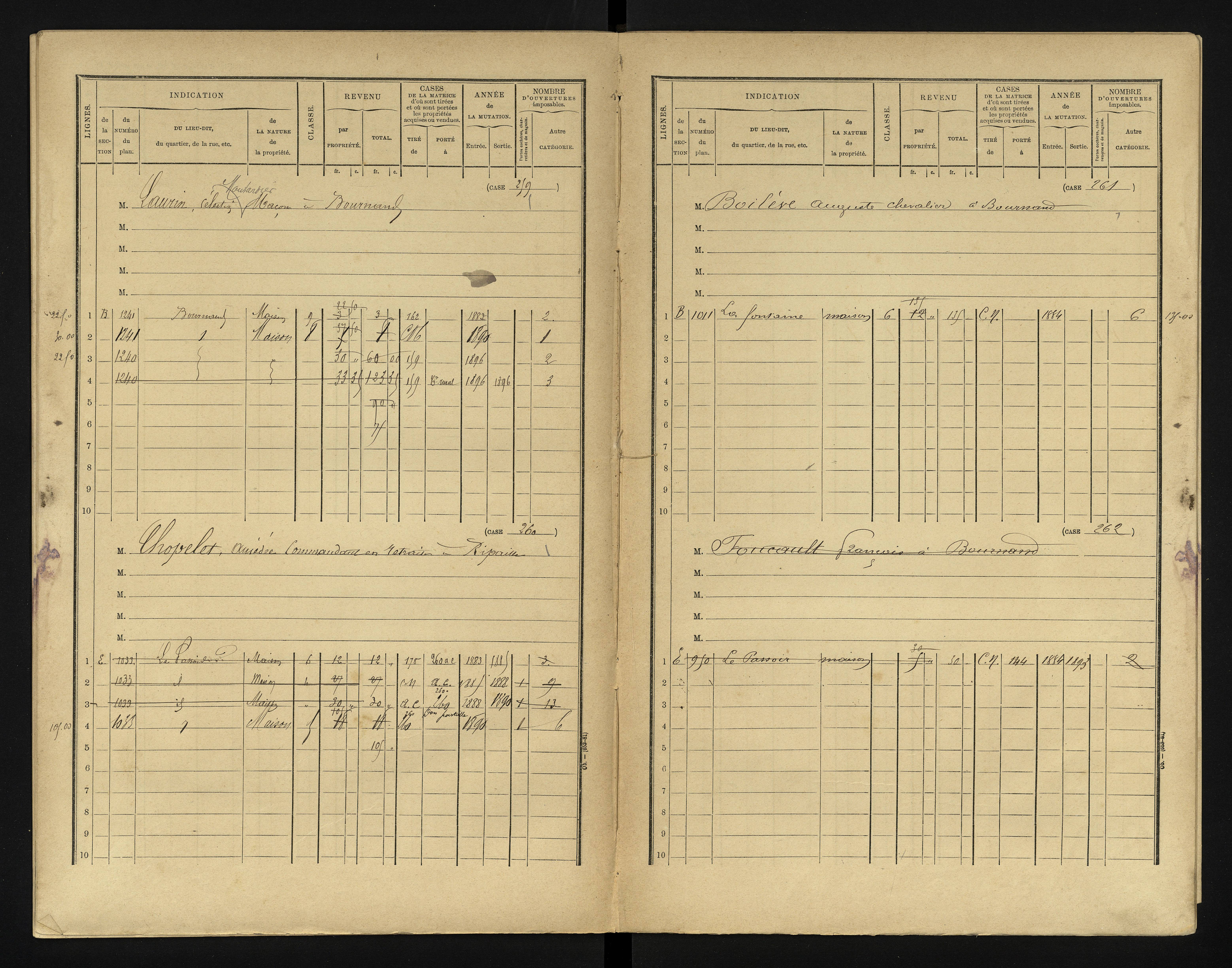Bournand - FRAD086_cadastre Cases 1-344 