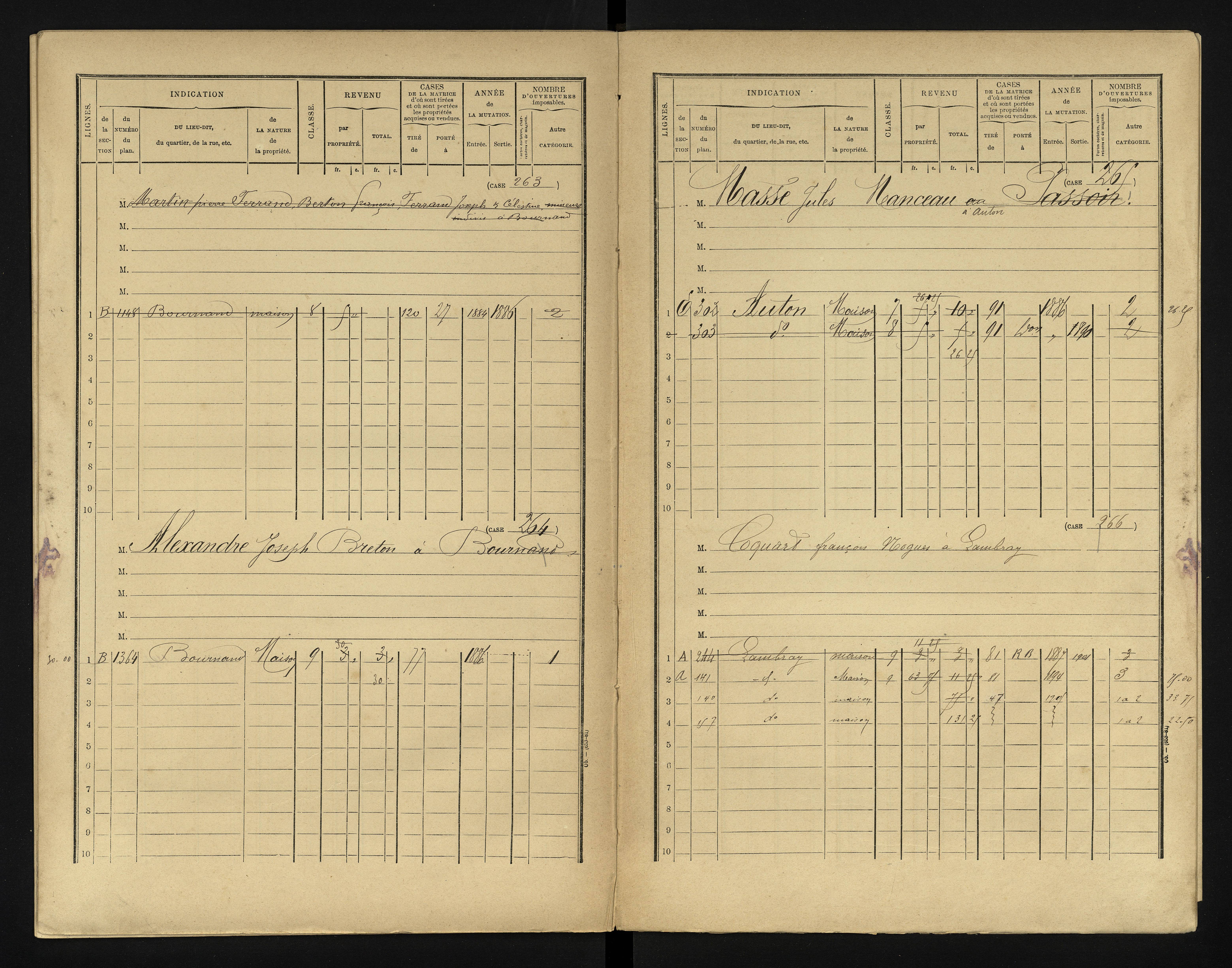 Bournand - FRAD086_cadastre Cases 1-344 