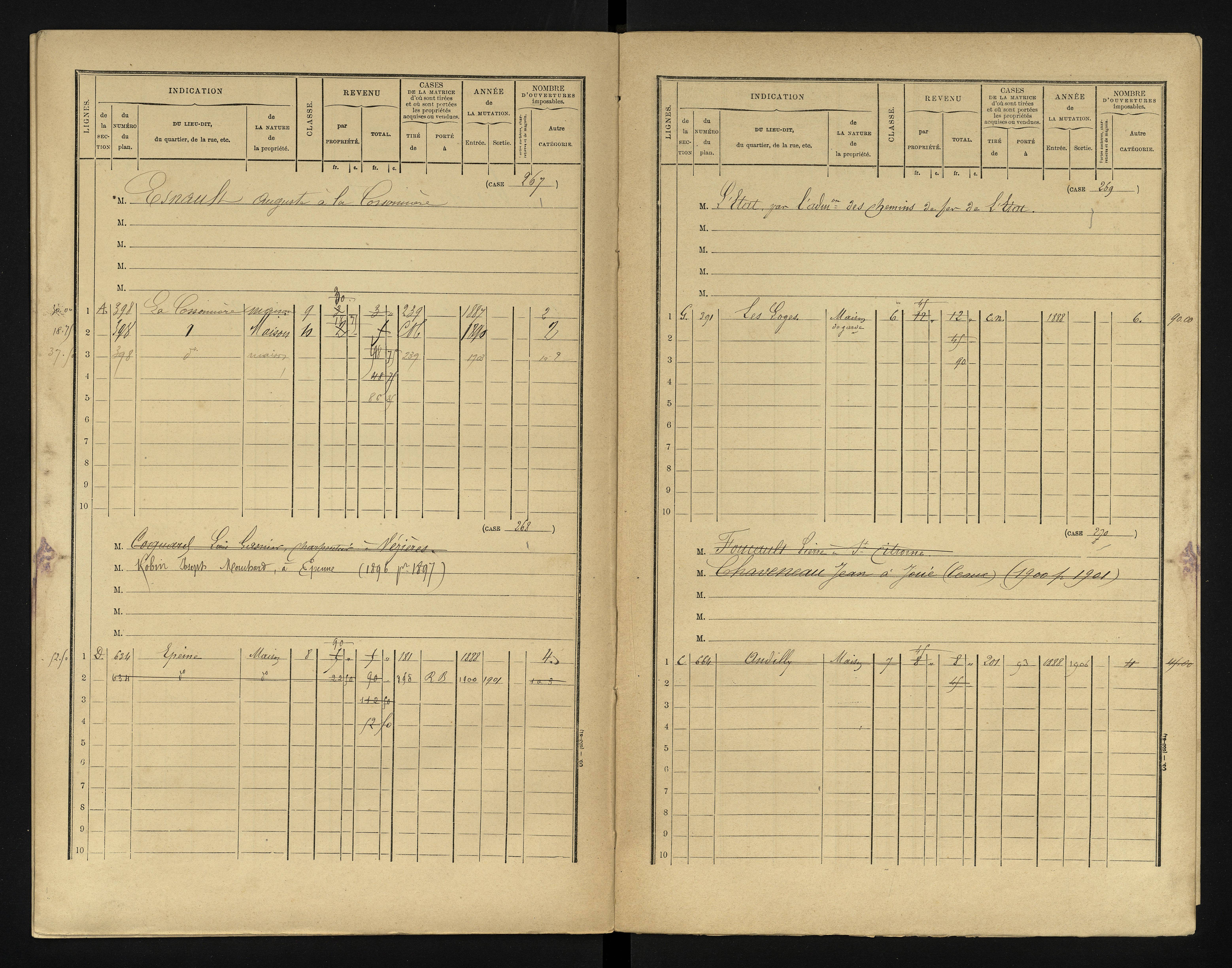 Bournand - FRAD086_cadastre Cases 1-344 
