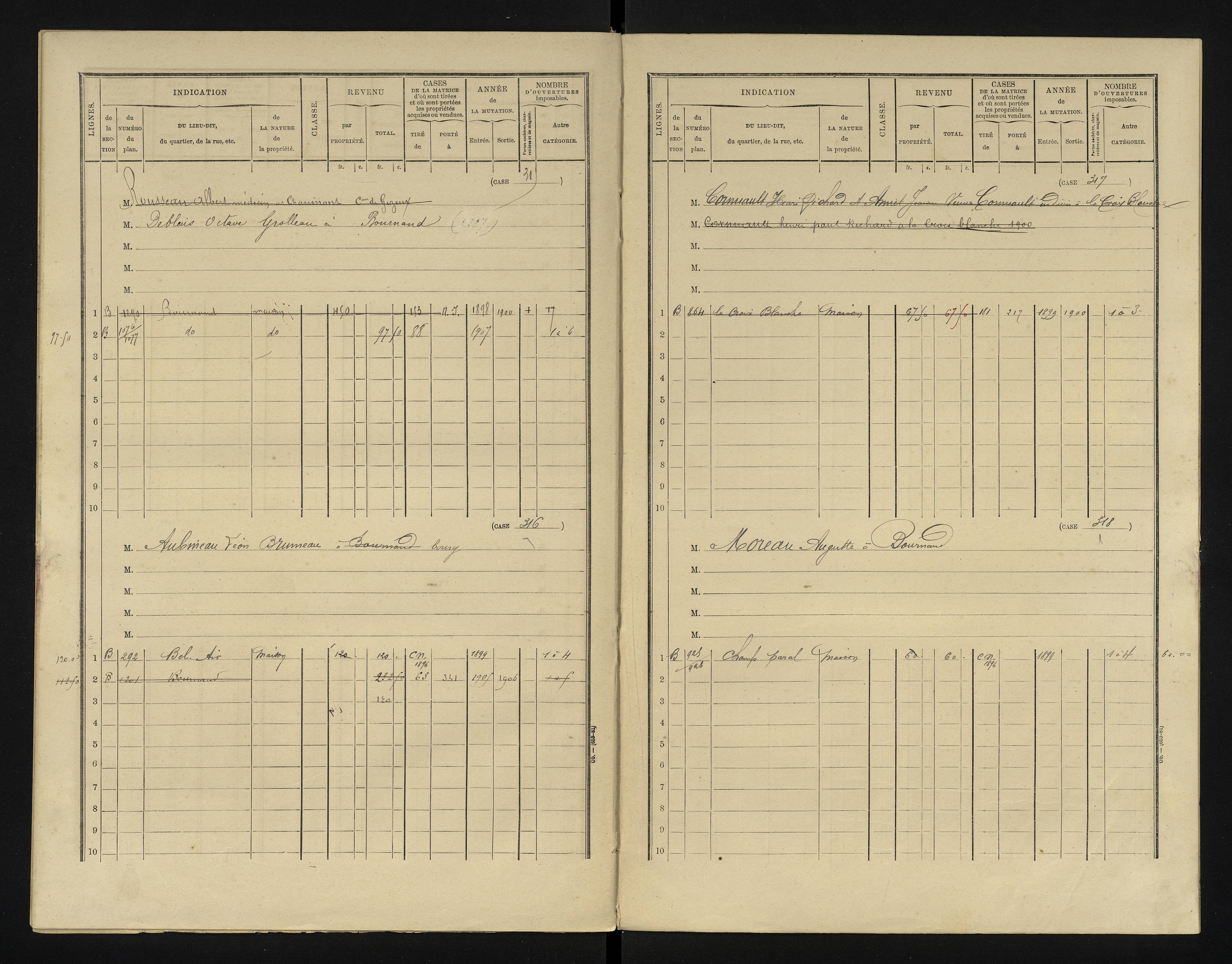 Bournand - FRAD086_cadastre Cases 1-344 
