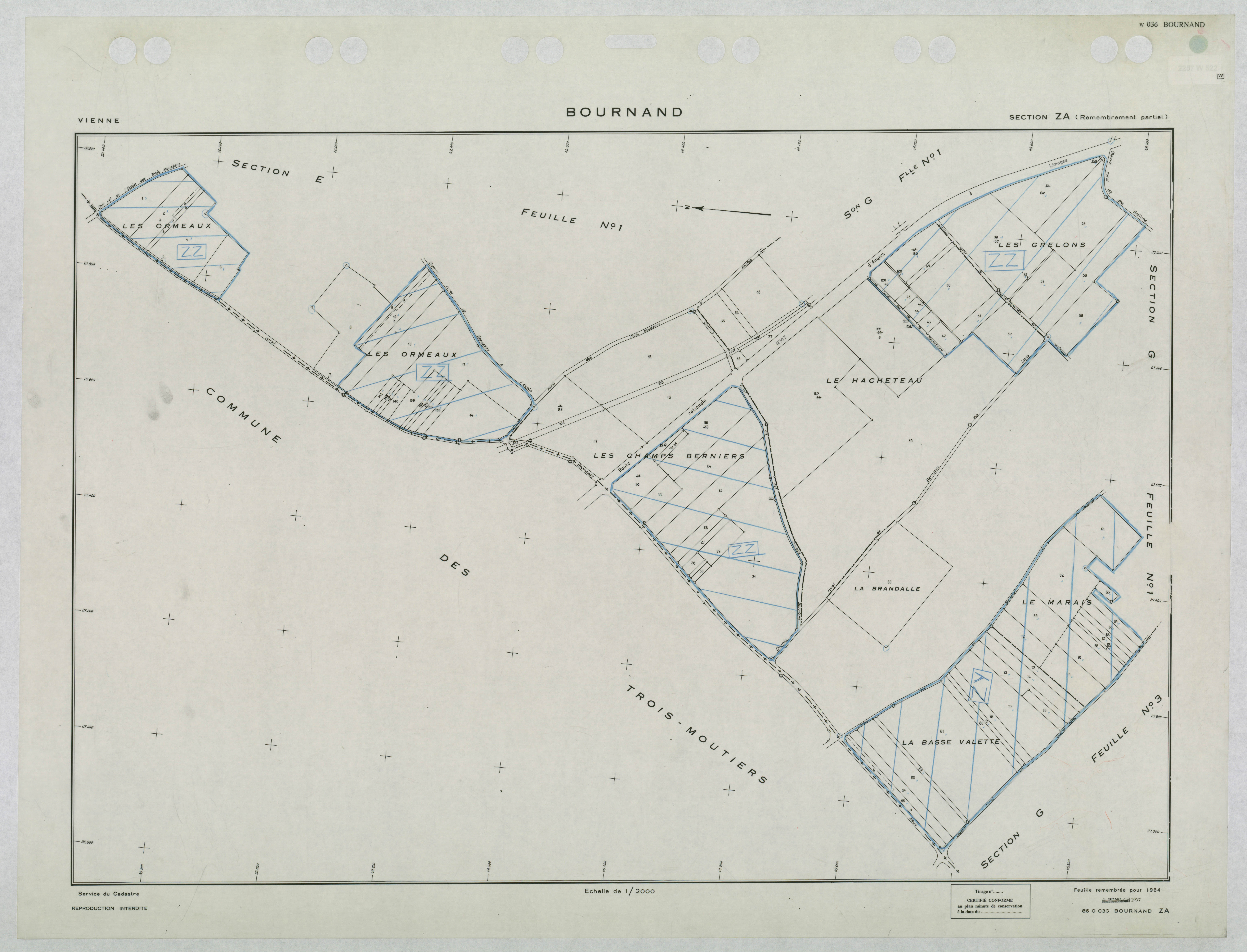 Bournand - FRAD086_cadastre Plans remembrés 