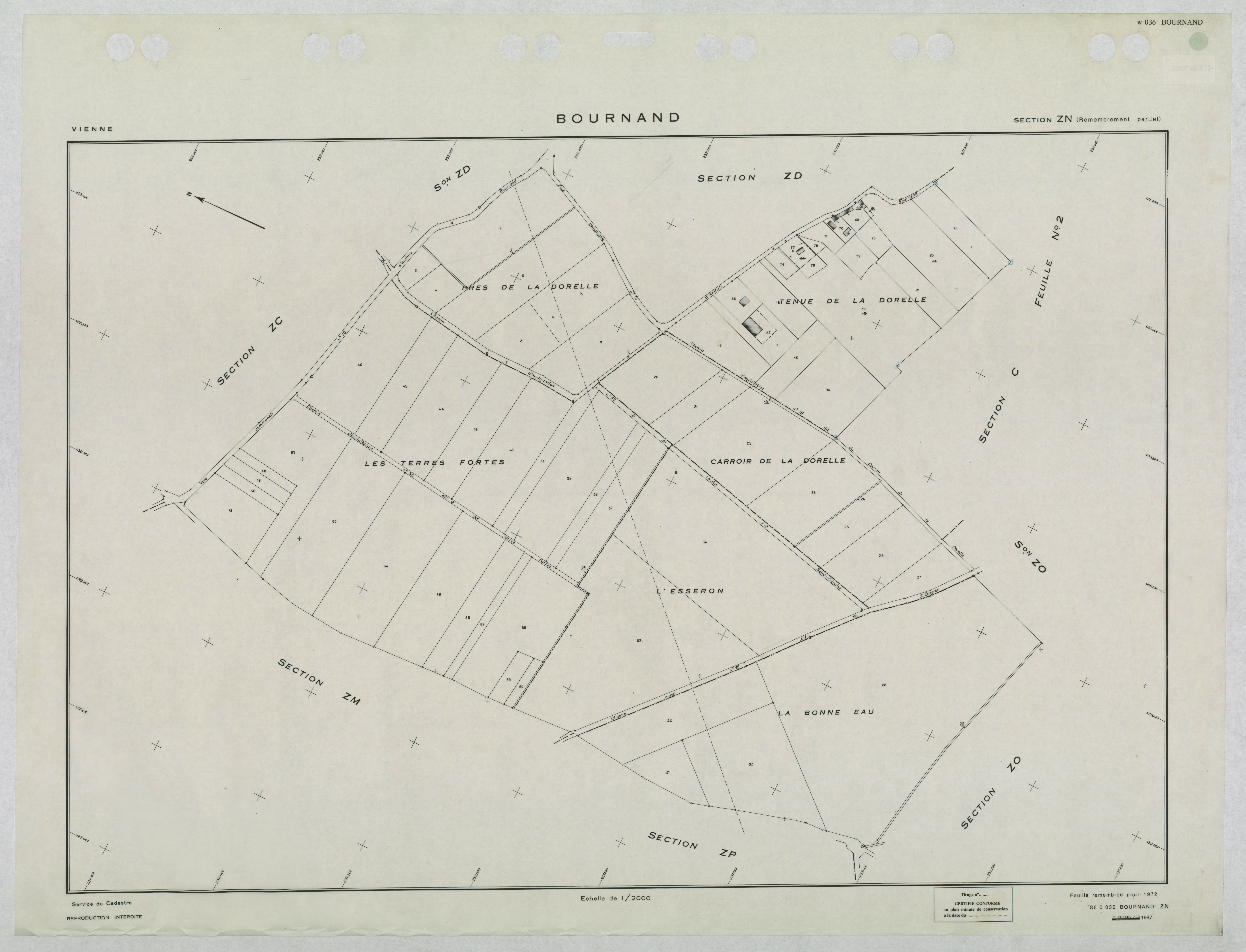 Bournand - FRAD086_cadastre Plans remembrés 