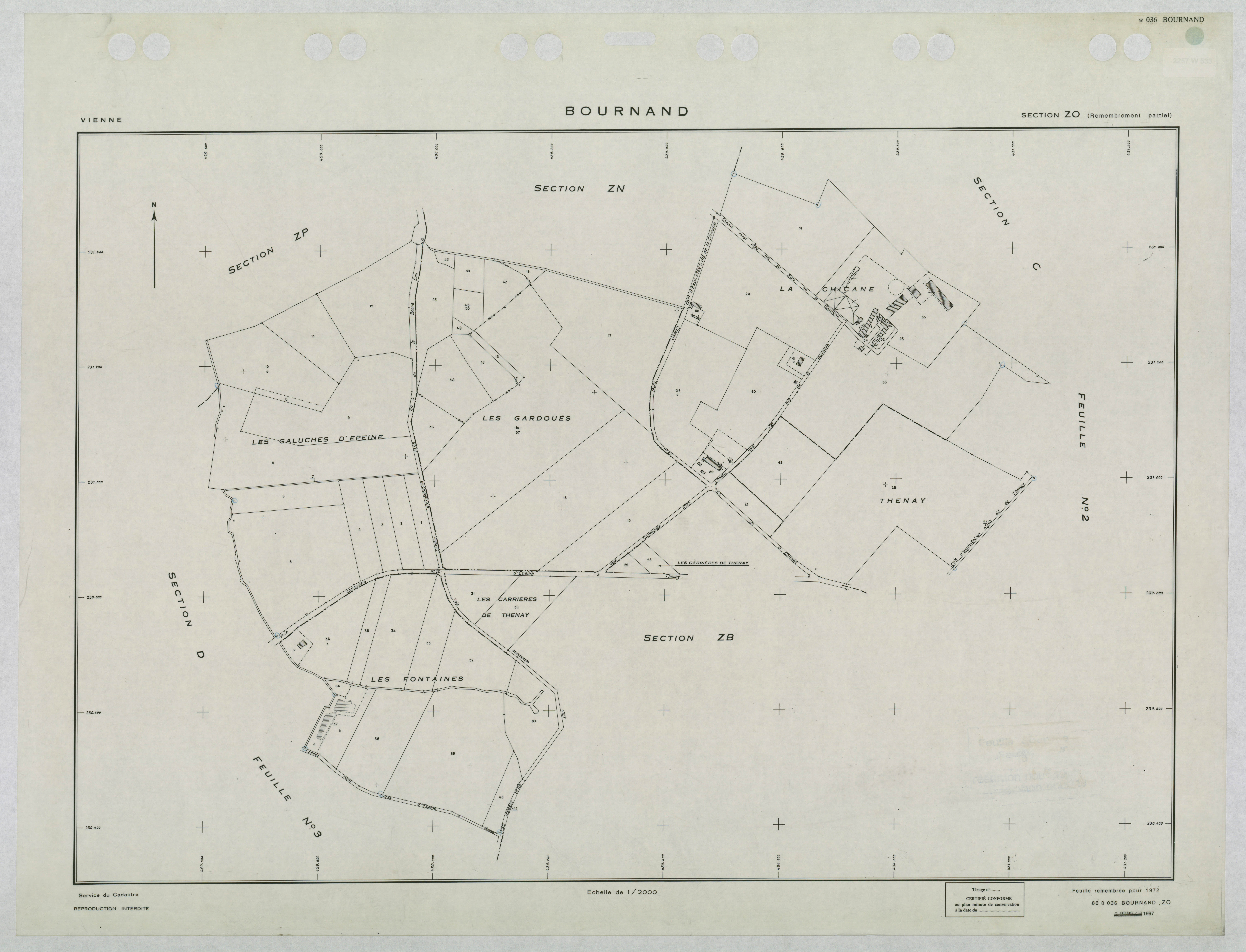 Bournand - FRAD086_cadastre Plans remembrés 