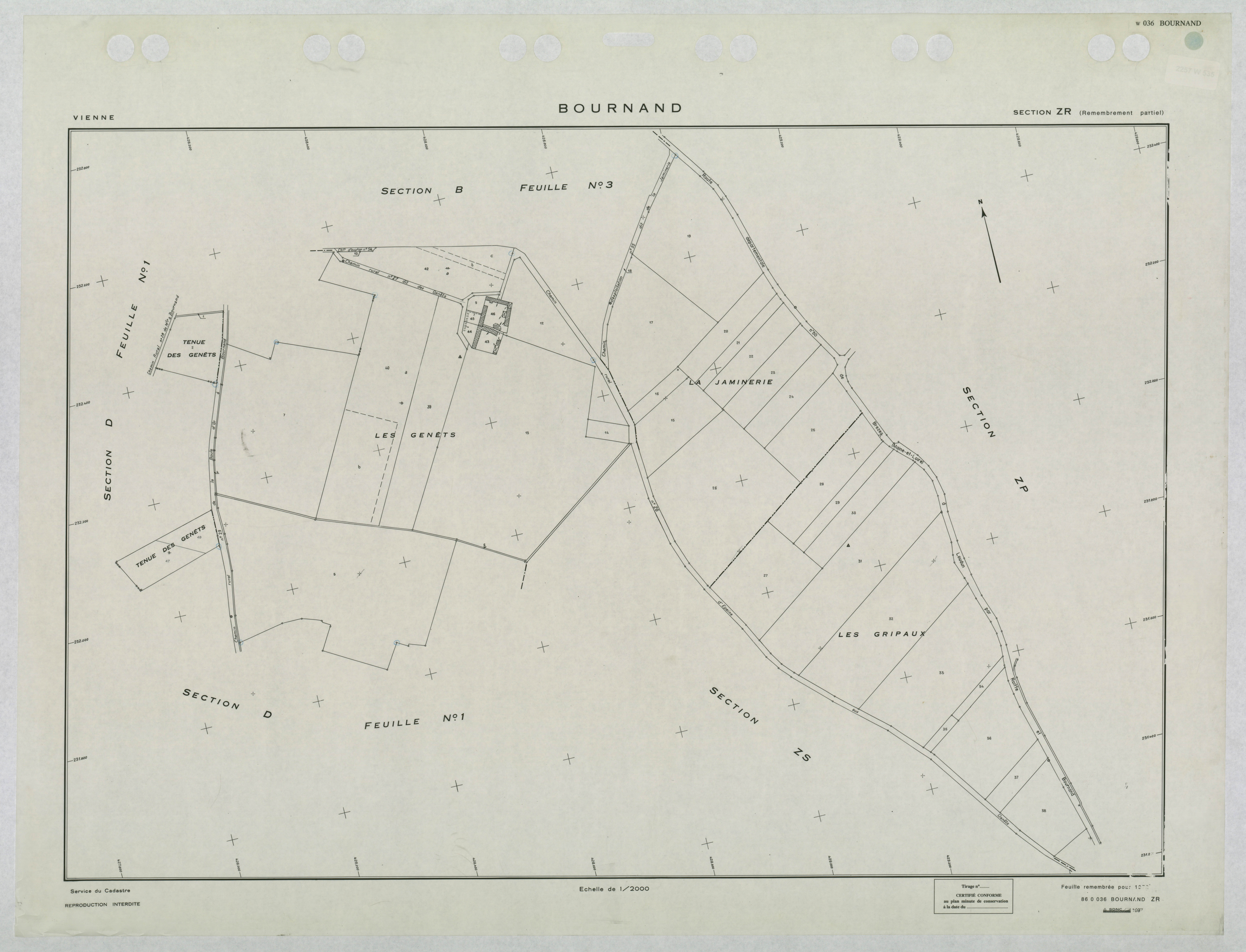 Bournand - FRAD086_cadastre Plans remembrés 
