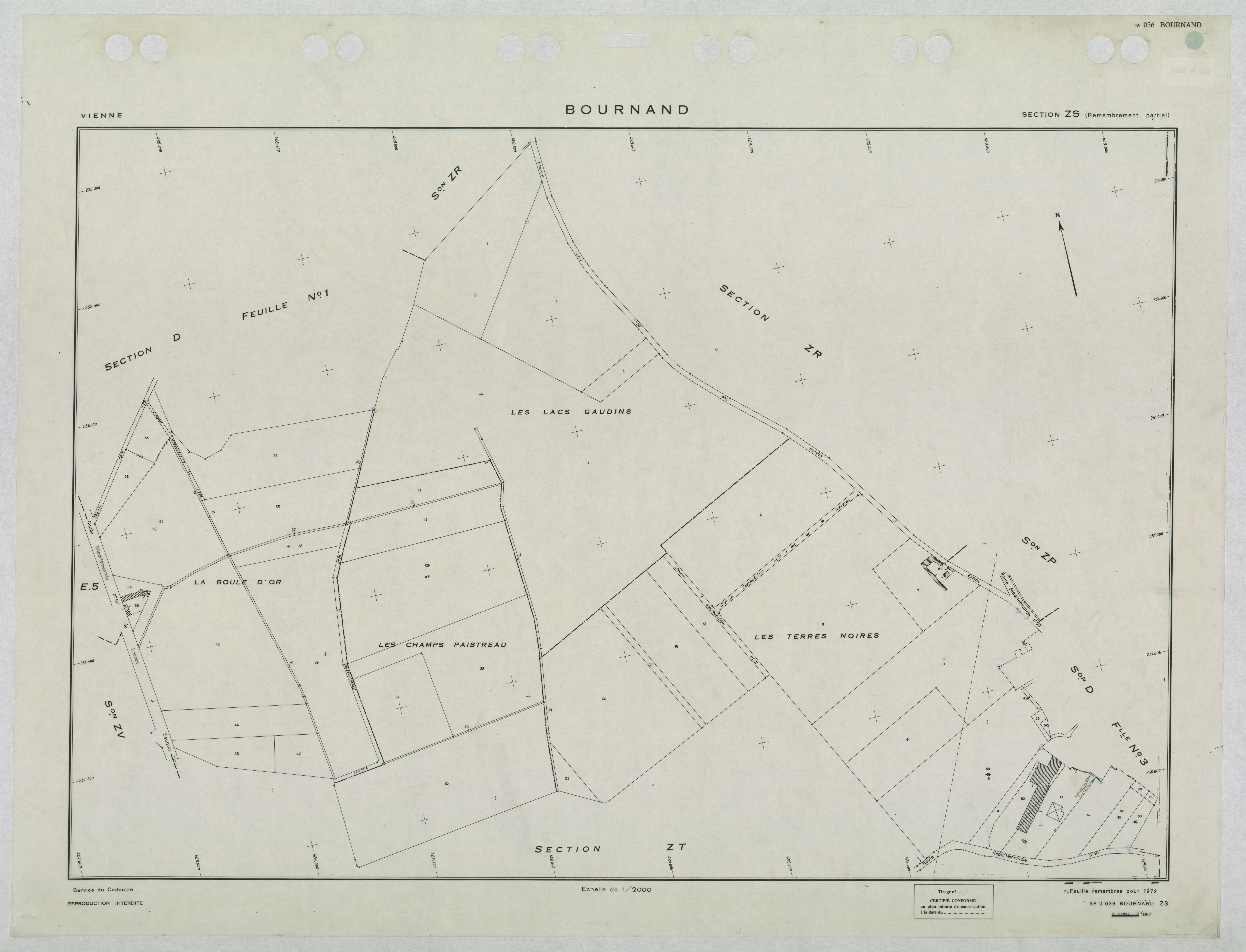 Bournand - FRAD086_cadastre Plans remembrés 