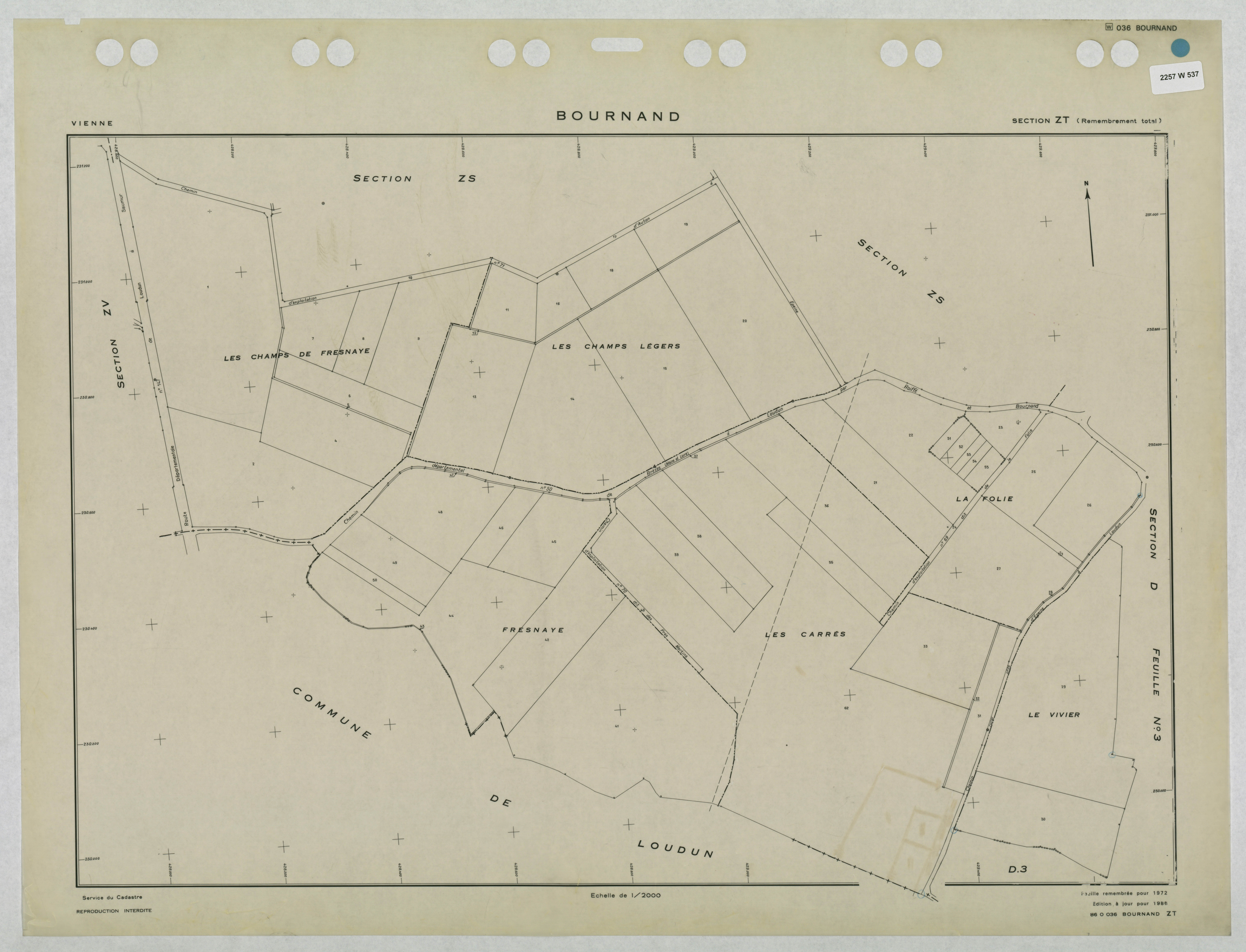 Bournand - FRAD086_cadastre Plans remembrés 