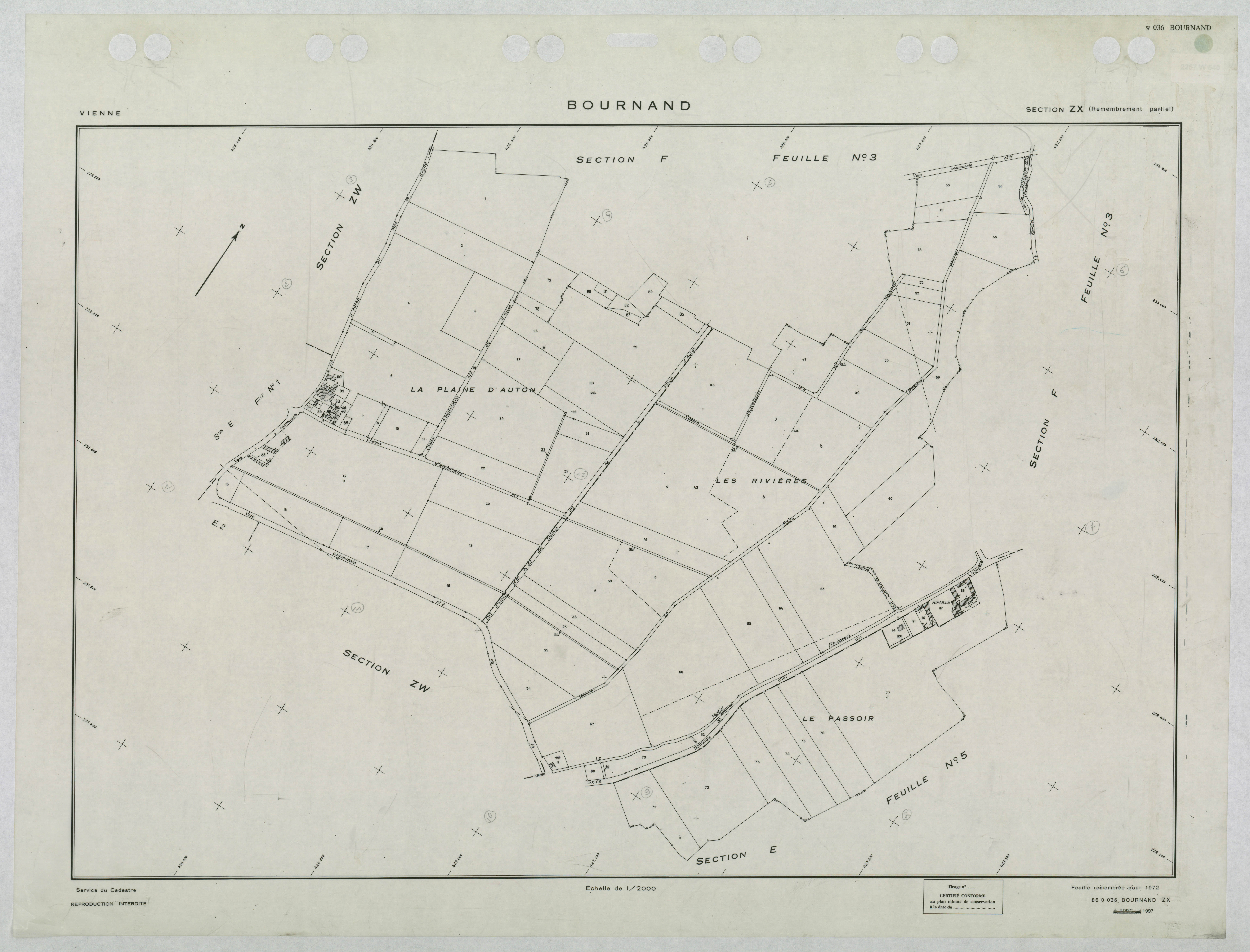 Bournand - FRAD086_cadastre Plans remembrés 