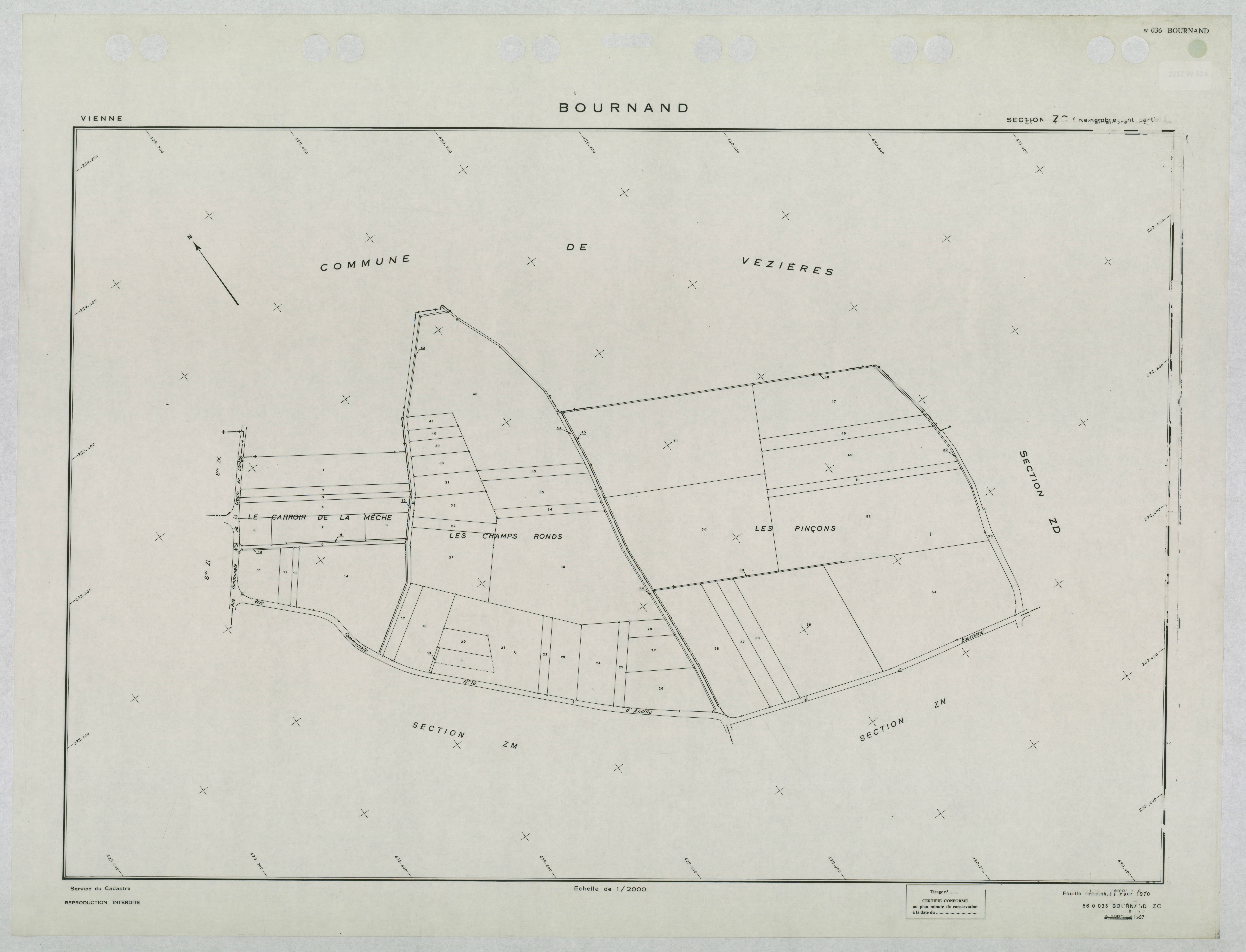 Bournand - FRAD086_cadastre Plans remembrés 