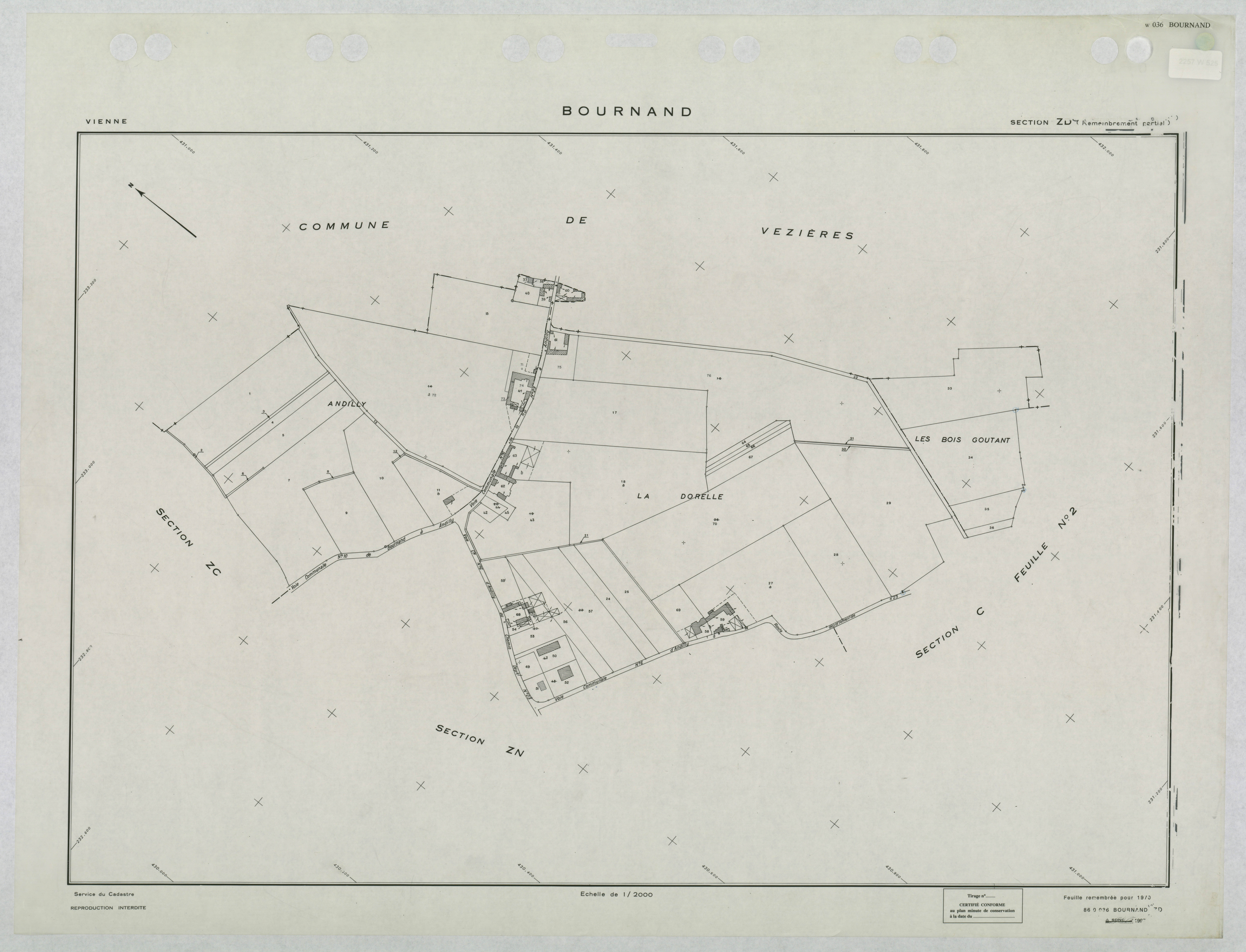 Bournand - FRAD086_cadastre Plans remembrés 