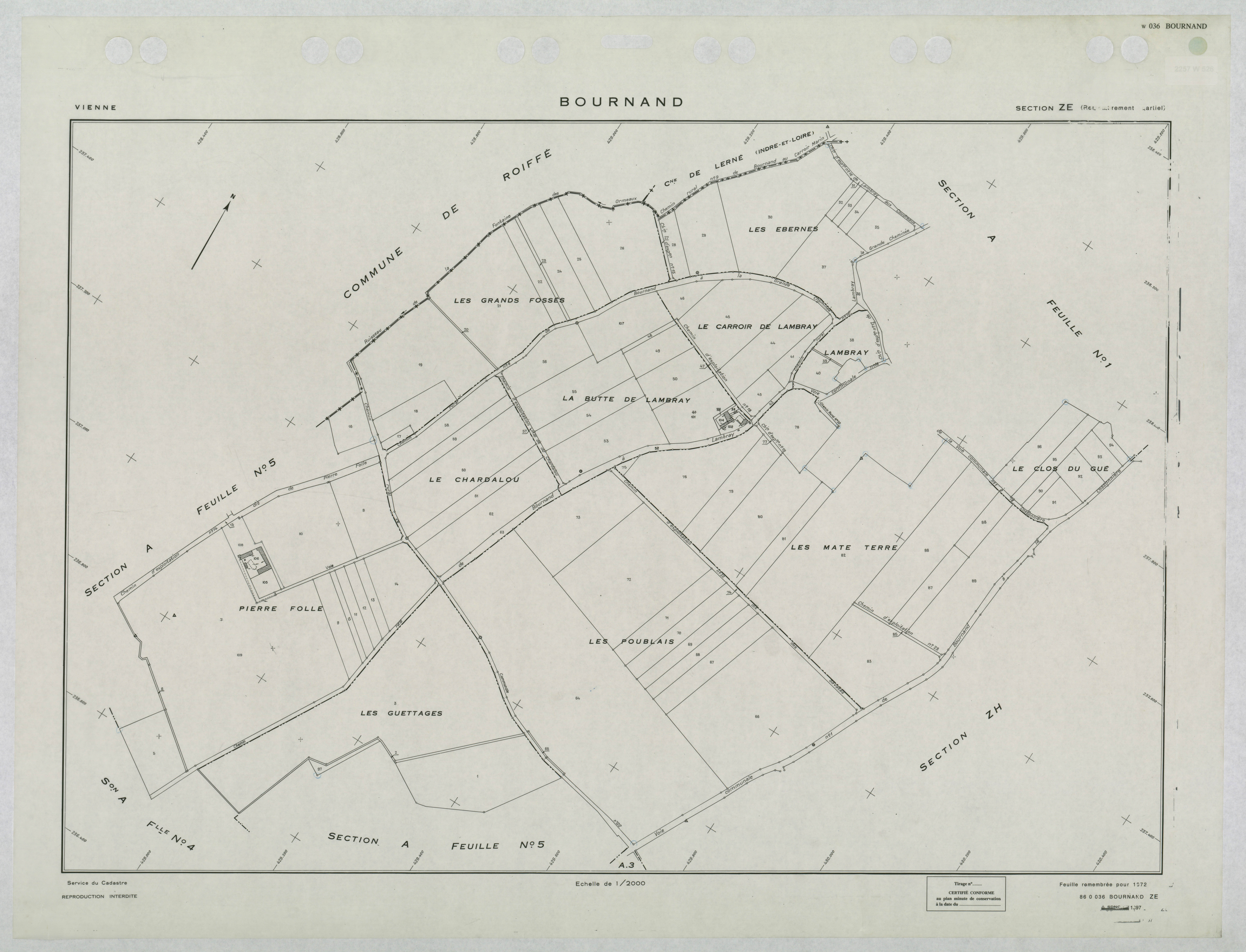 Bournand - FRAD086_cadastre Plans remembrés 