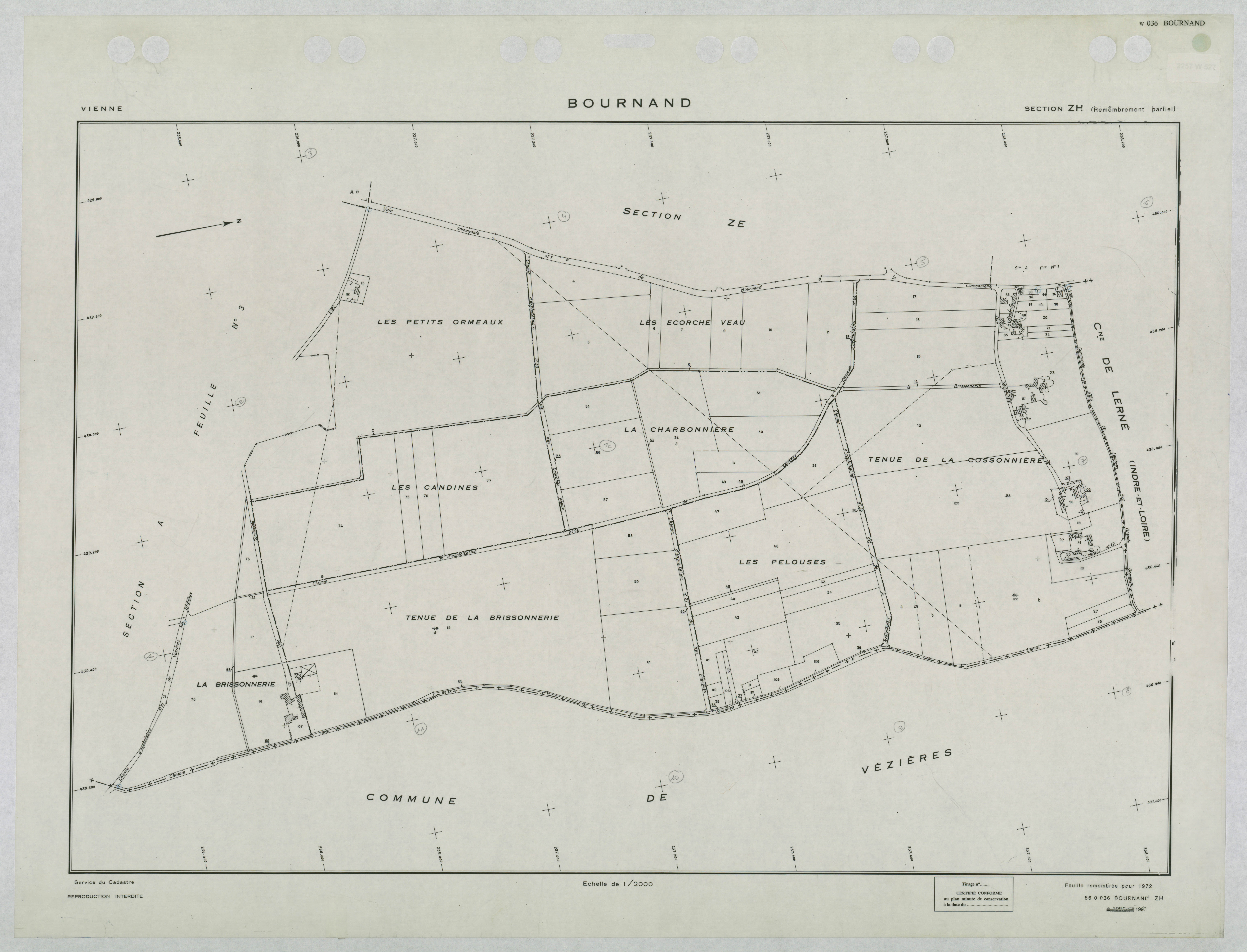 Bournand - FRAD086_cadastre Plans remembrés 