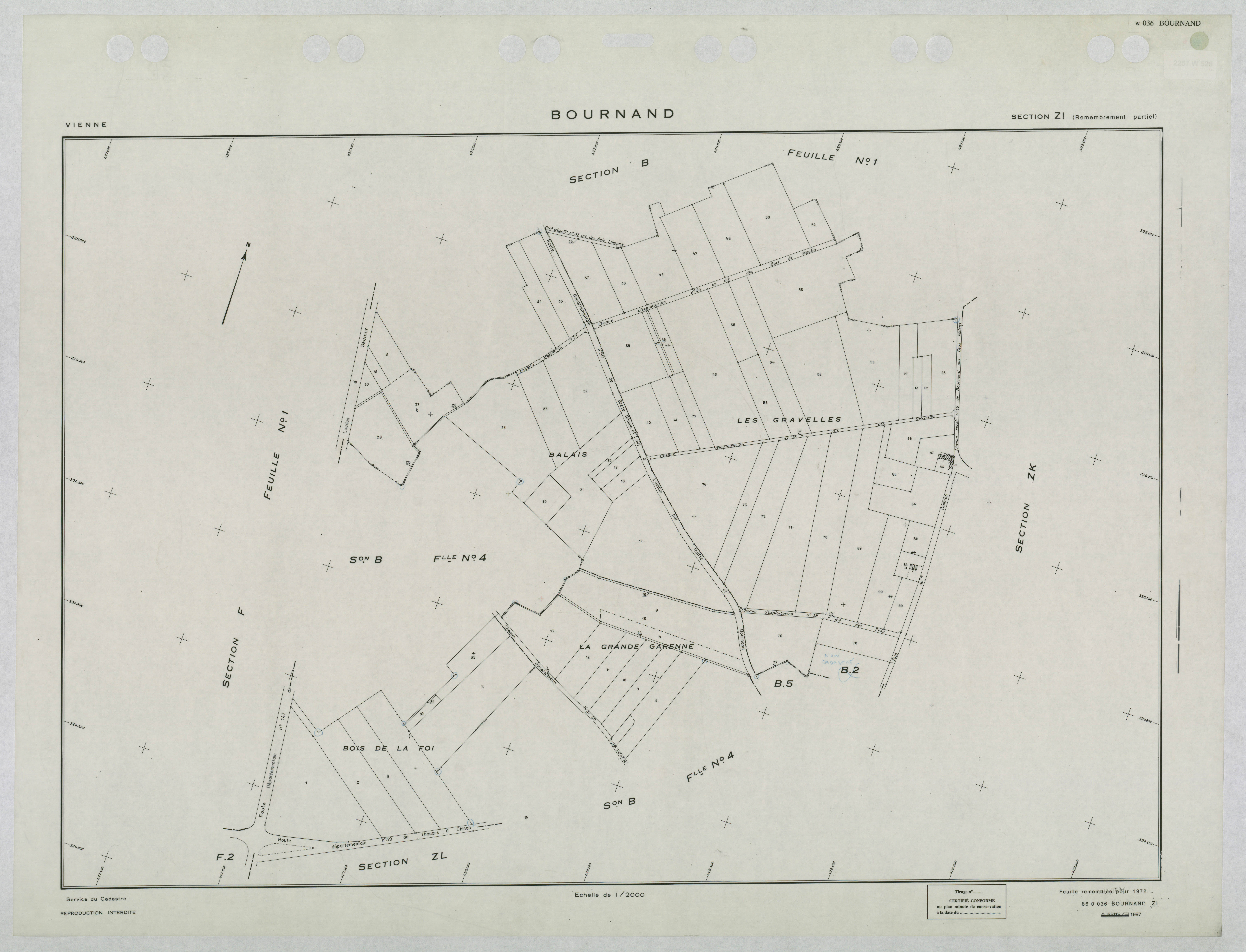 Bournand - FRAD086_cadastre Plans remembrés 
