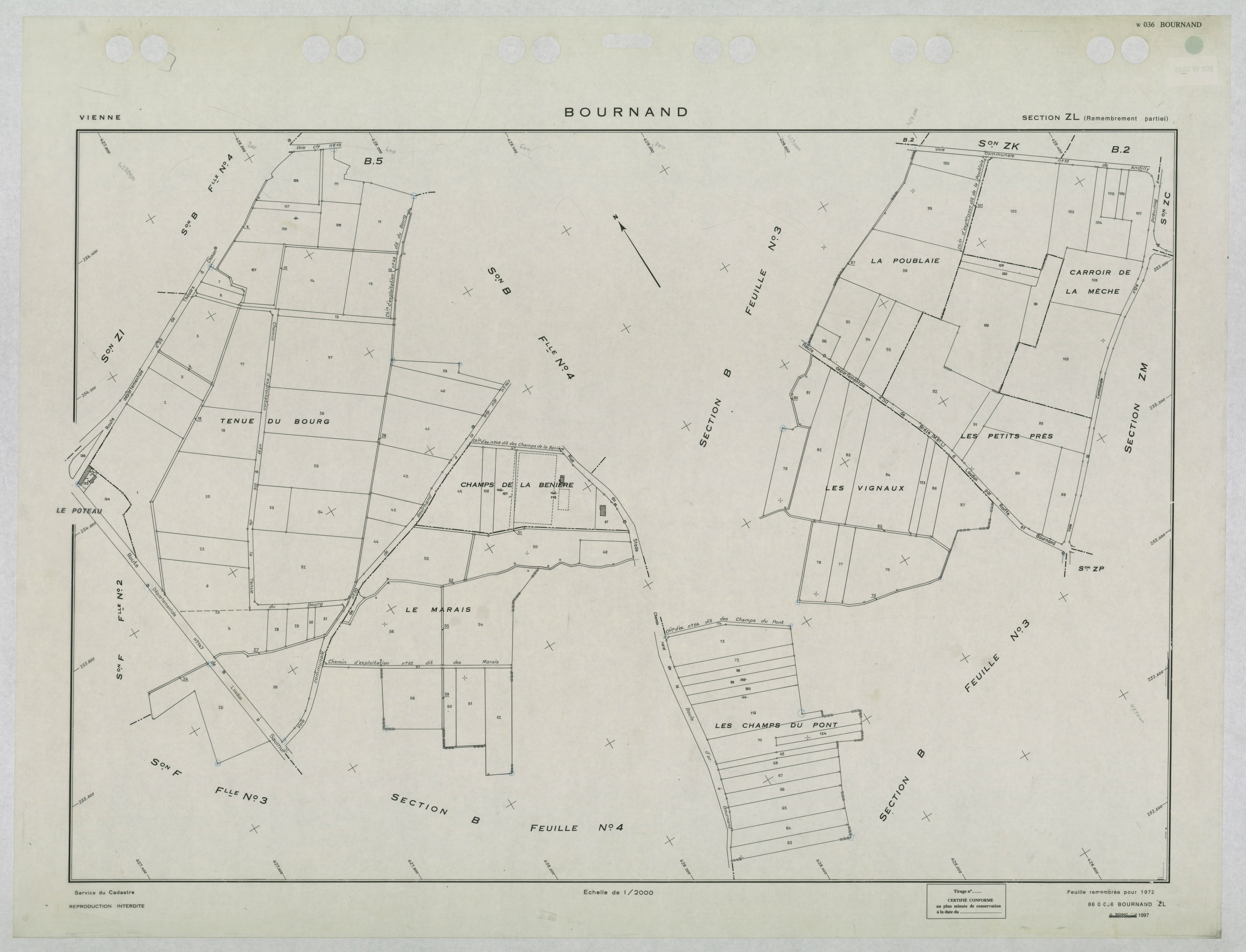 Bournand - FRAD086_cadastre Plans remembrés 