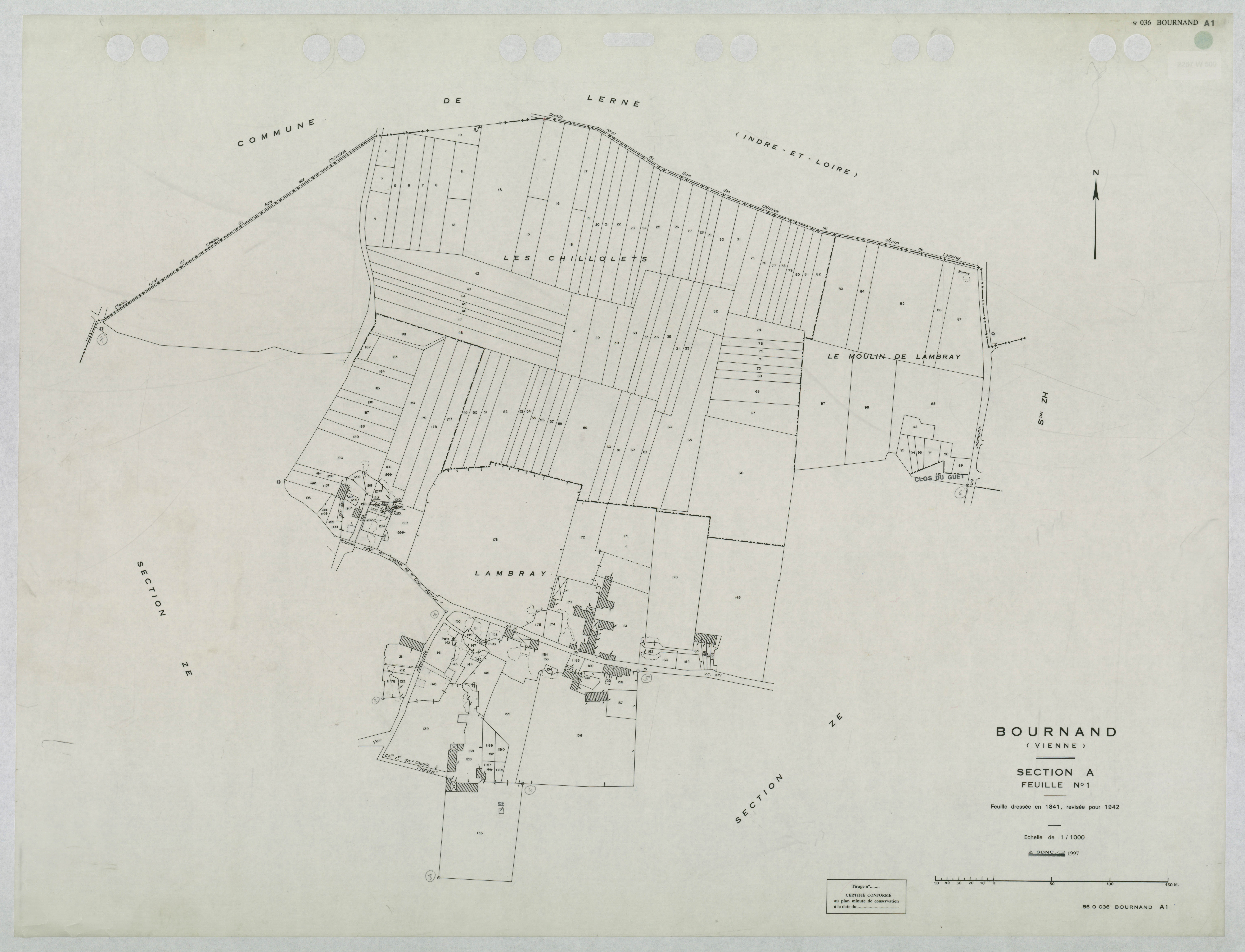 Bournand - FRAD086_cadastre Plans mis à jour 