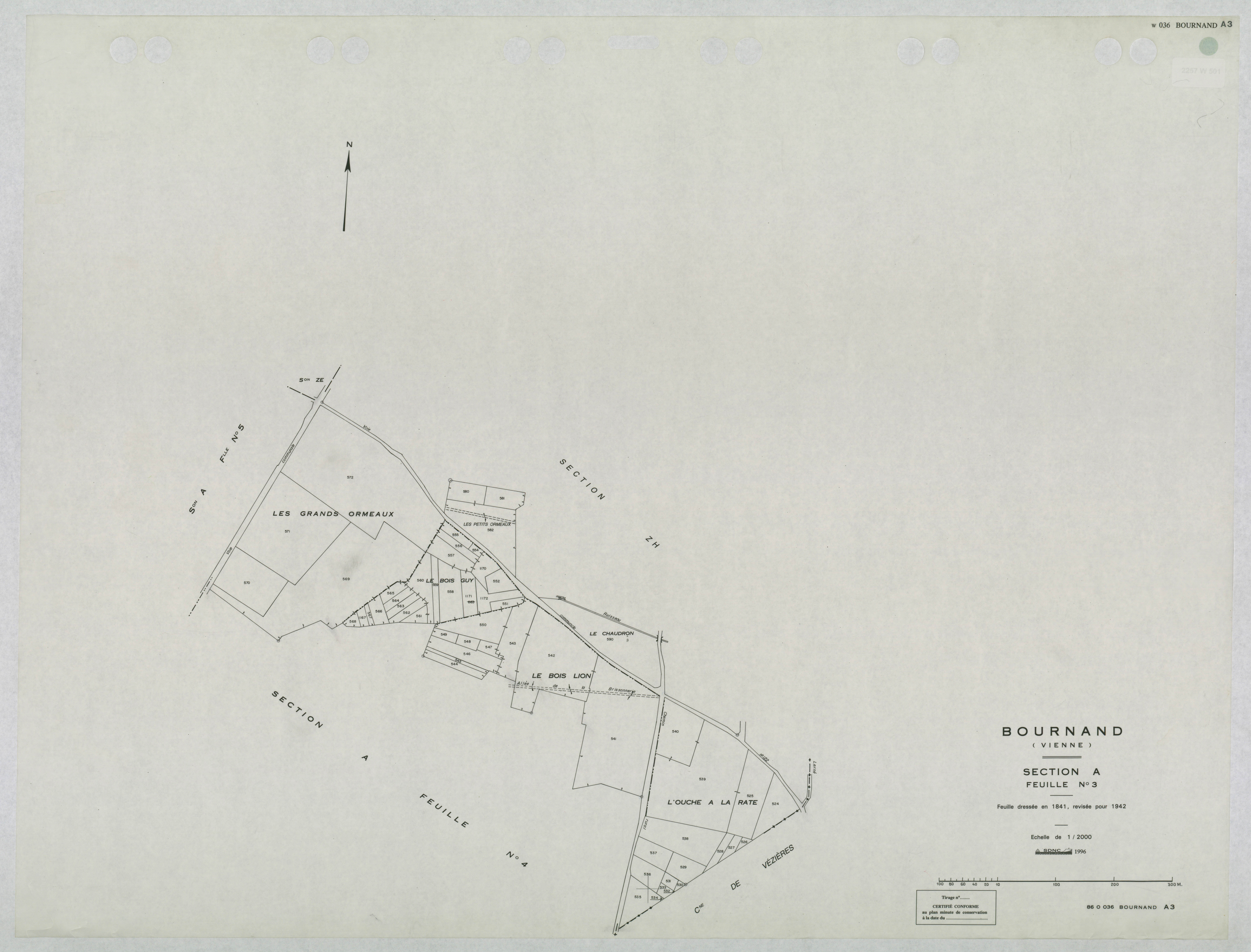 Bournand - FRAD086_cadastre Plans mis à jour 