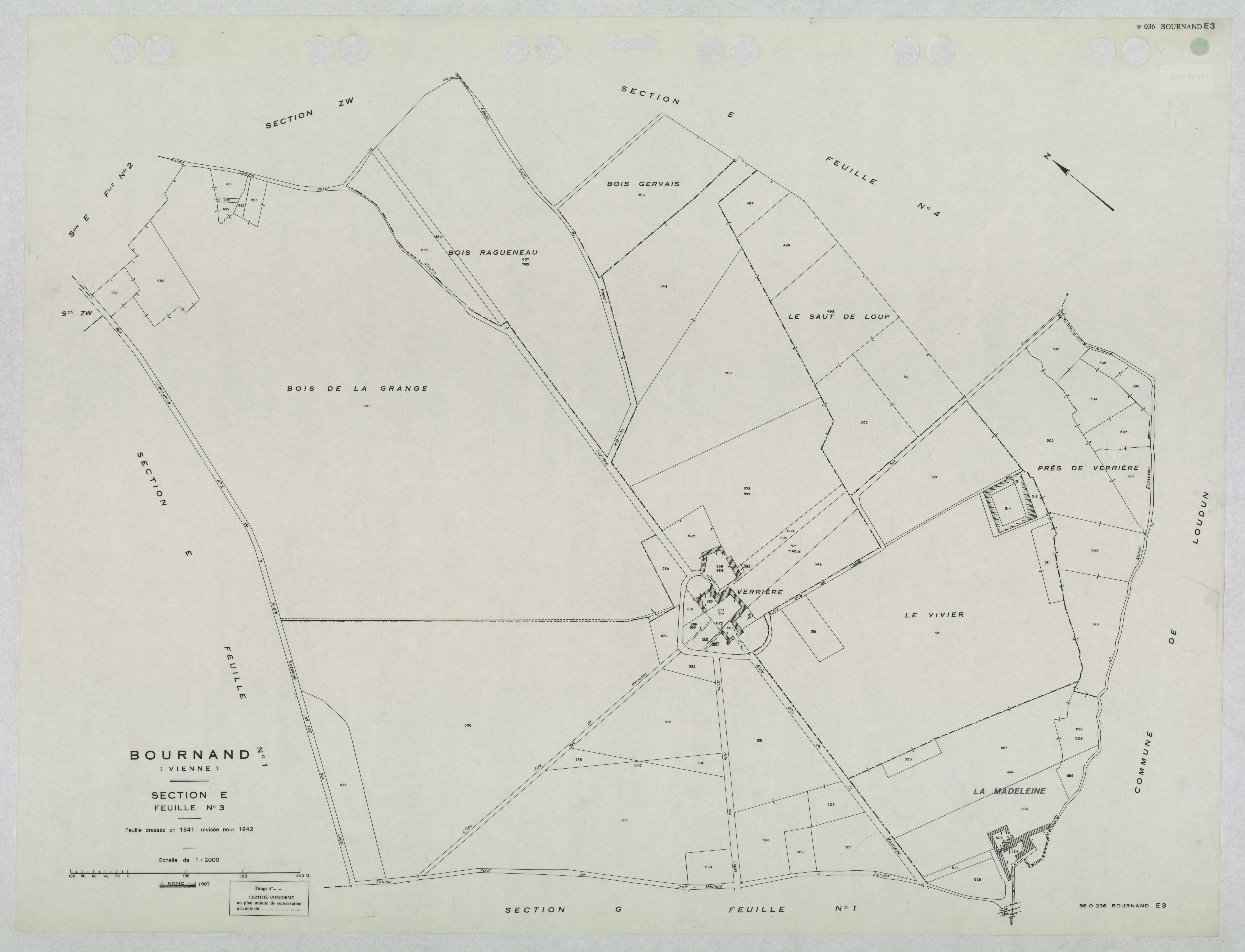 Bournand - FRAD086_cadastre Plans mis à jour 