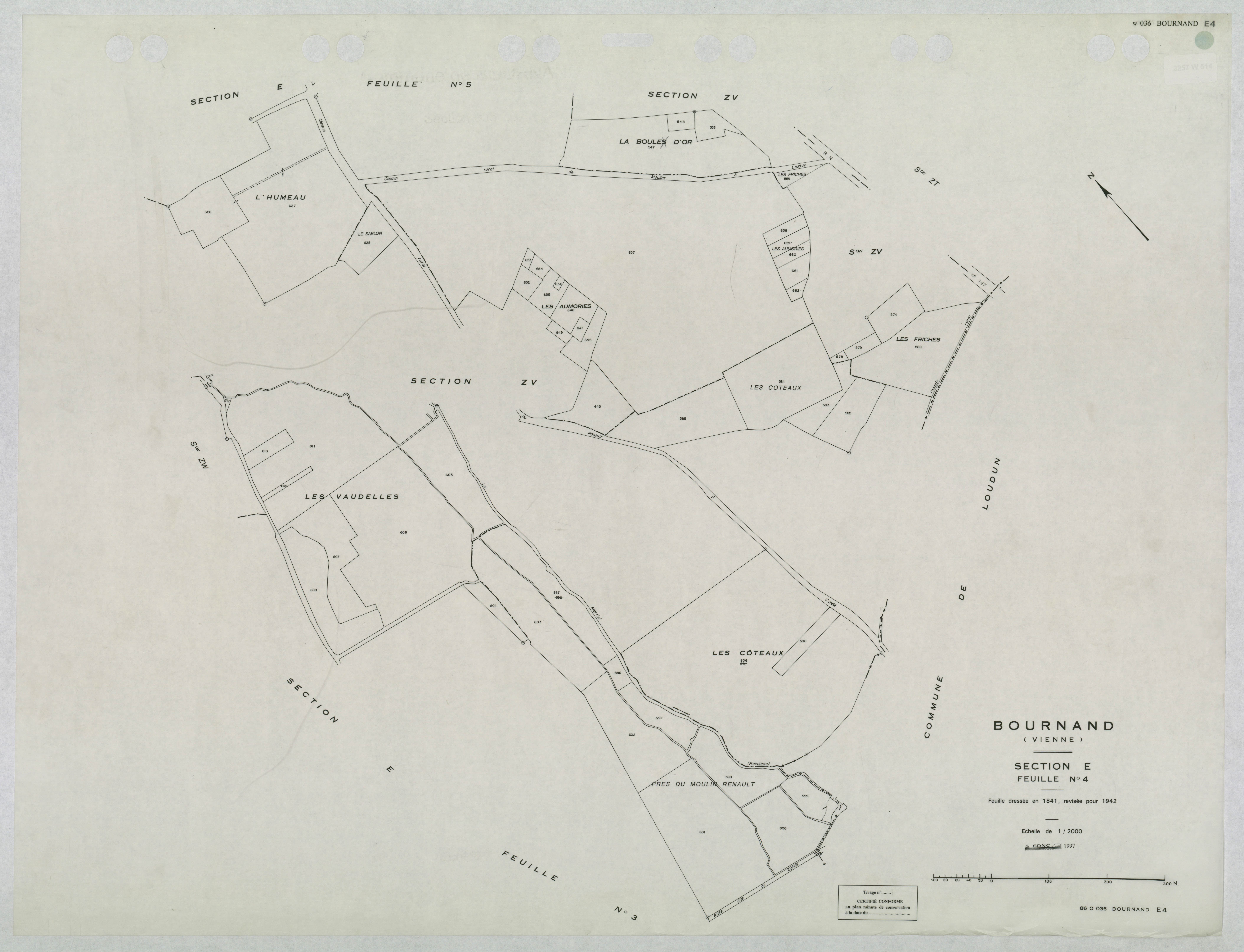 Bournand - FRAD086_cadastre Plans mis à jour 