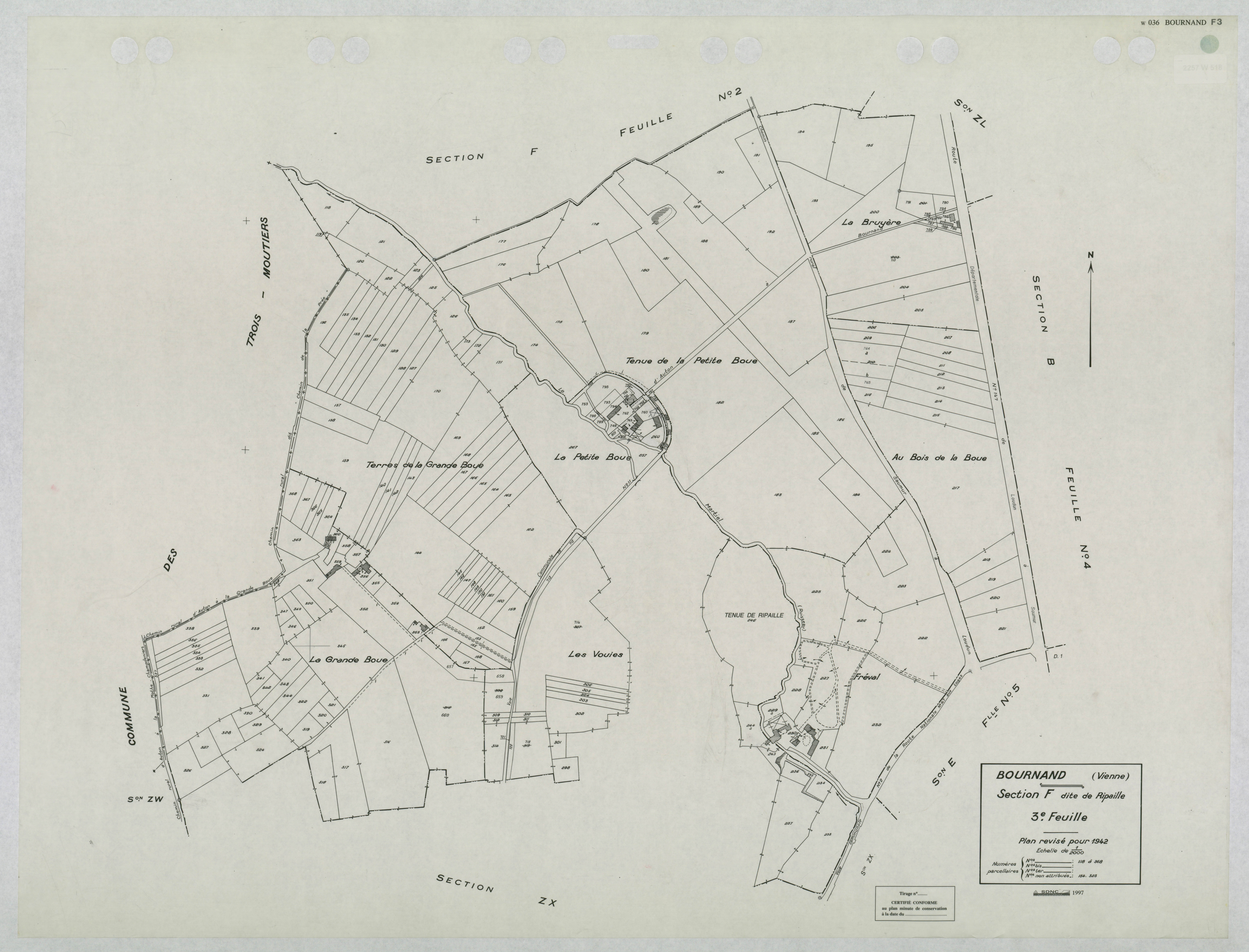 Bournand - FRAD086_cadastre Plans mis à jour 