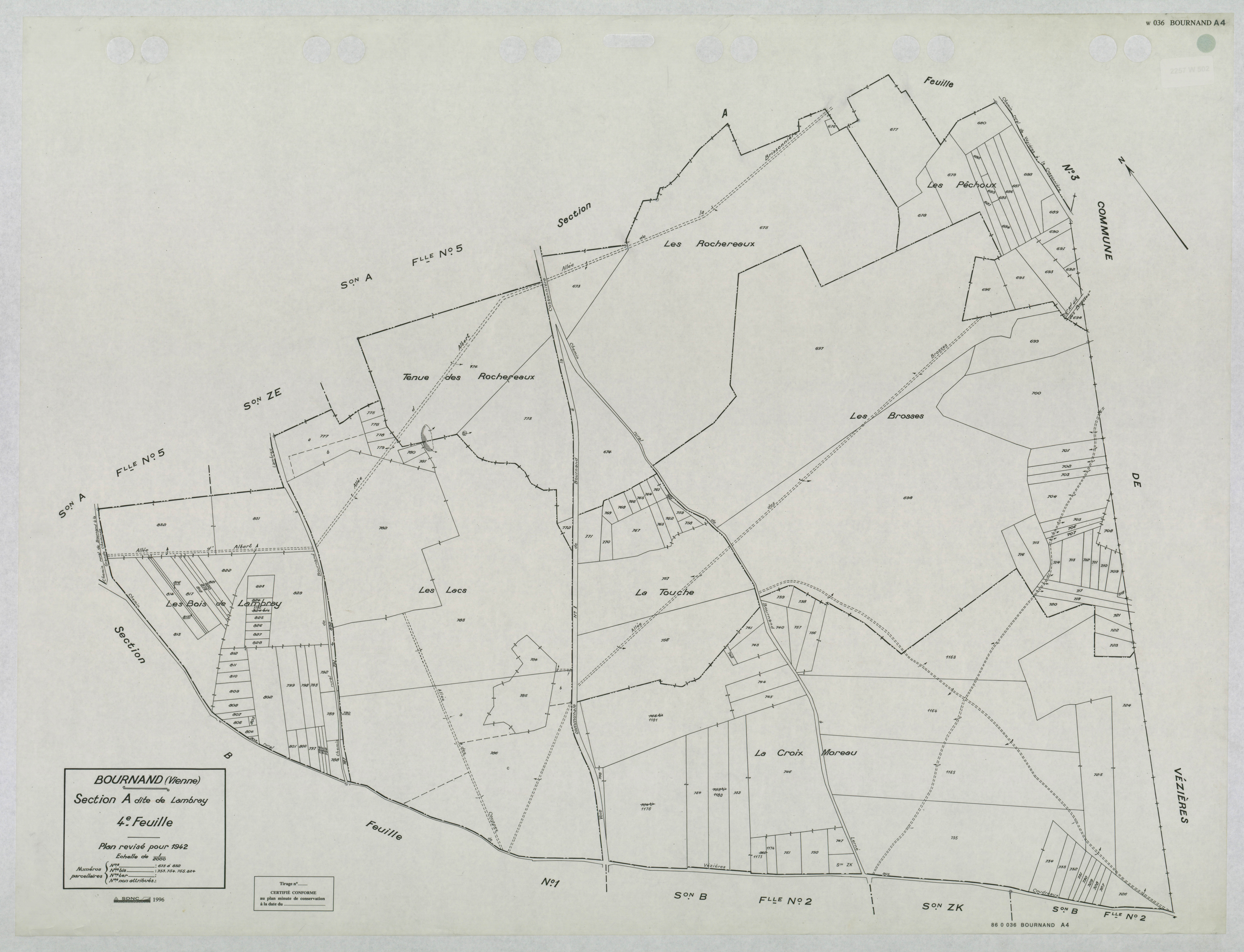 Bournand - FRAD086_cadastre Plans mis à jour 
