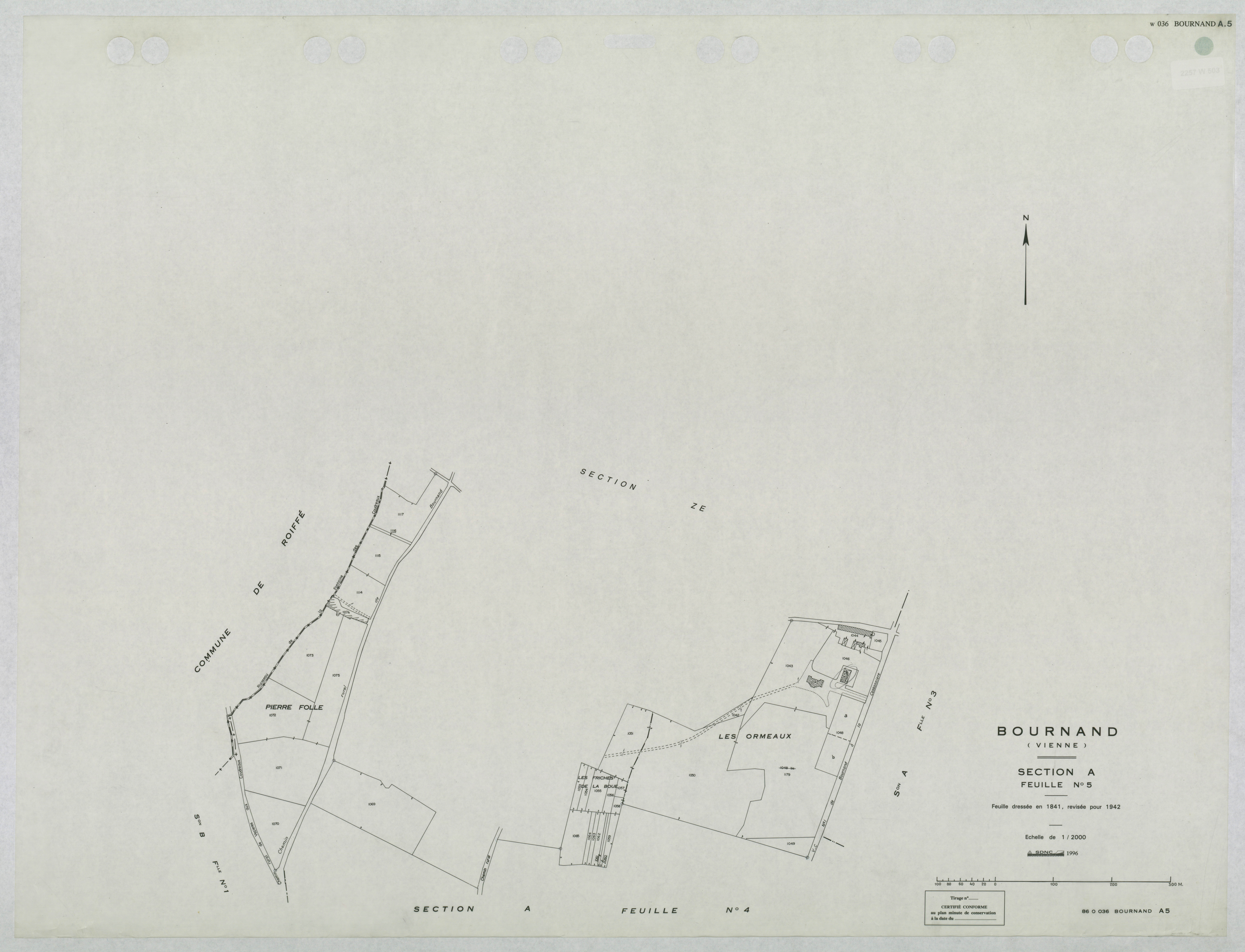 Bournand - FRAD086_cadastre Plans mis à jour 