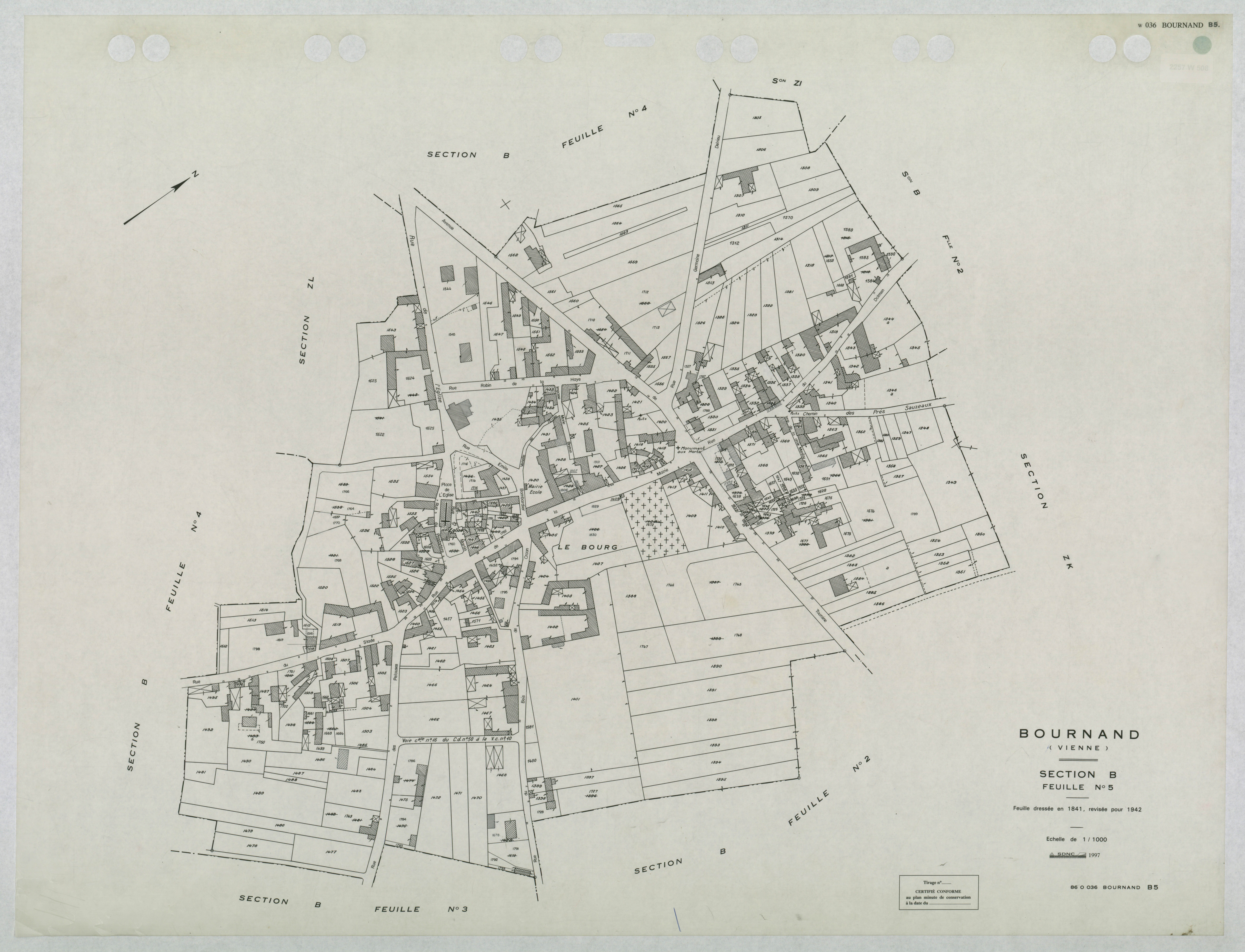 Bournand - FRAD086_cadastre Plans mis à jour 