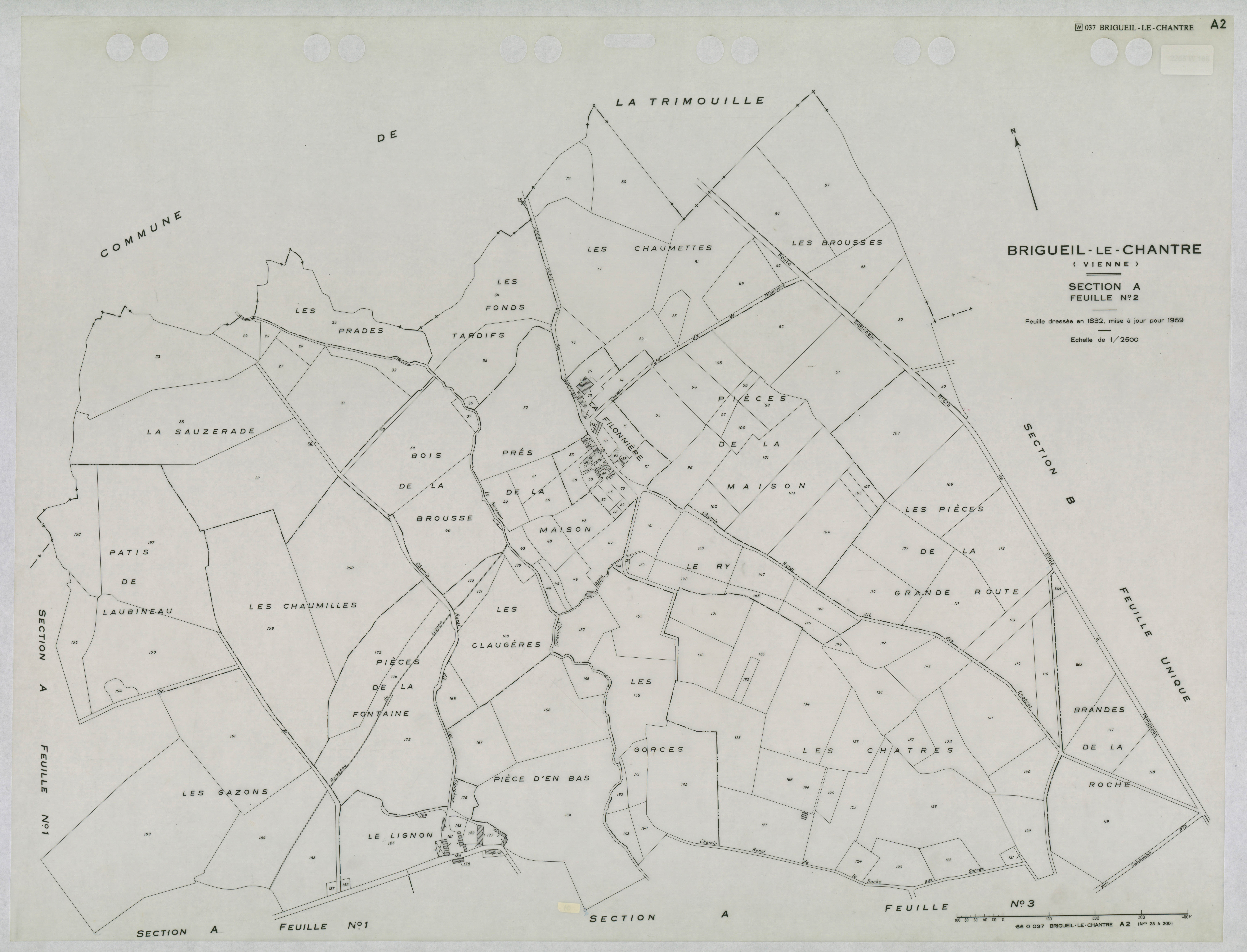 Brigueil-le-Chantre - FRAD086_cadastre Plans mis à jour 