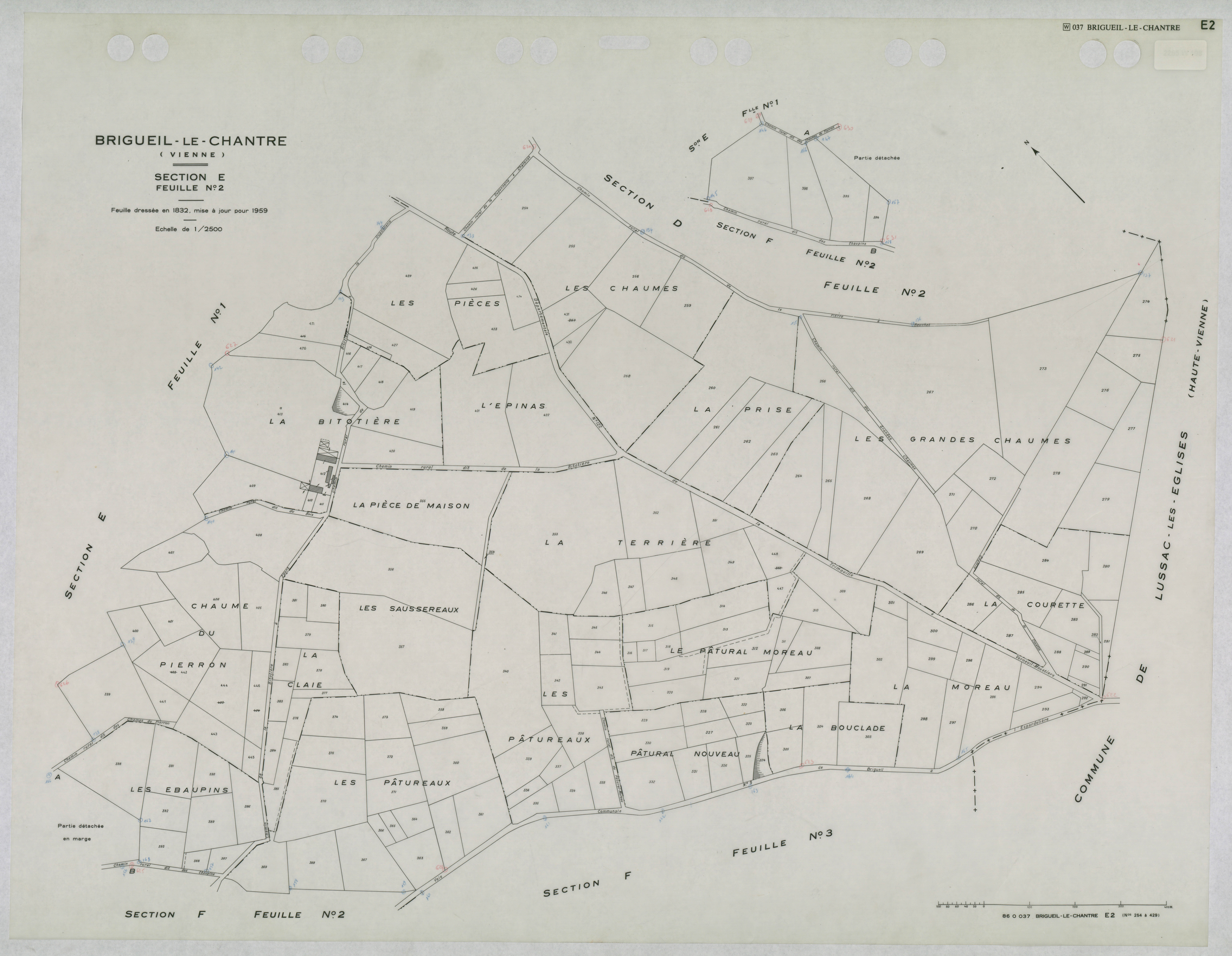 Brigueil-le-Chantre - FRAD086_cadastre Plans mis à jour 