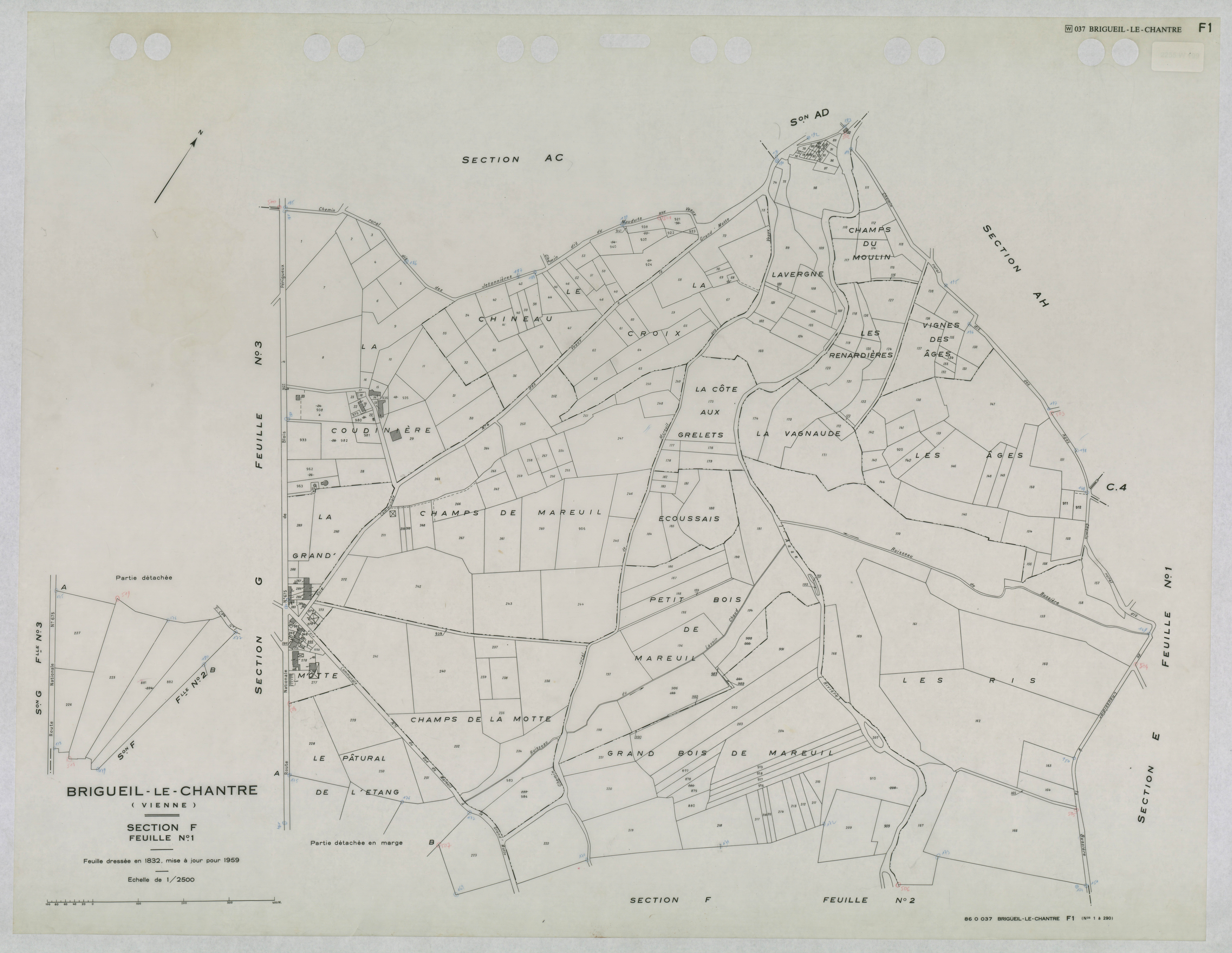 Brigueil-le-Chantre - FRAD086_cadastre Plans mis à jour 