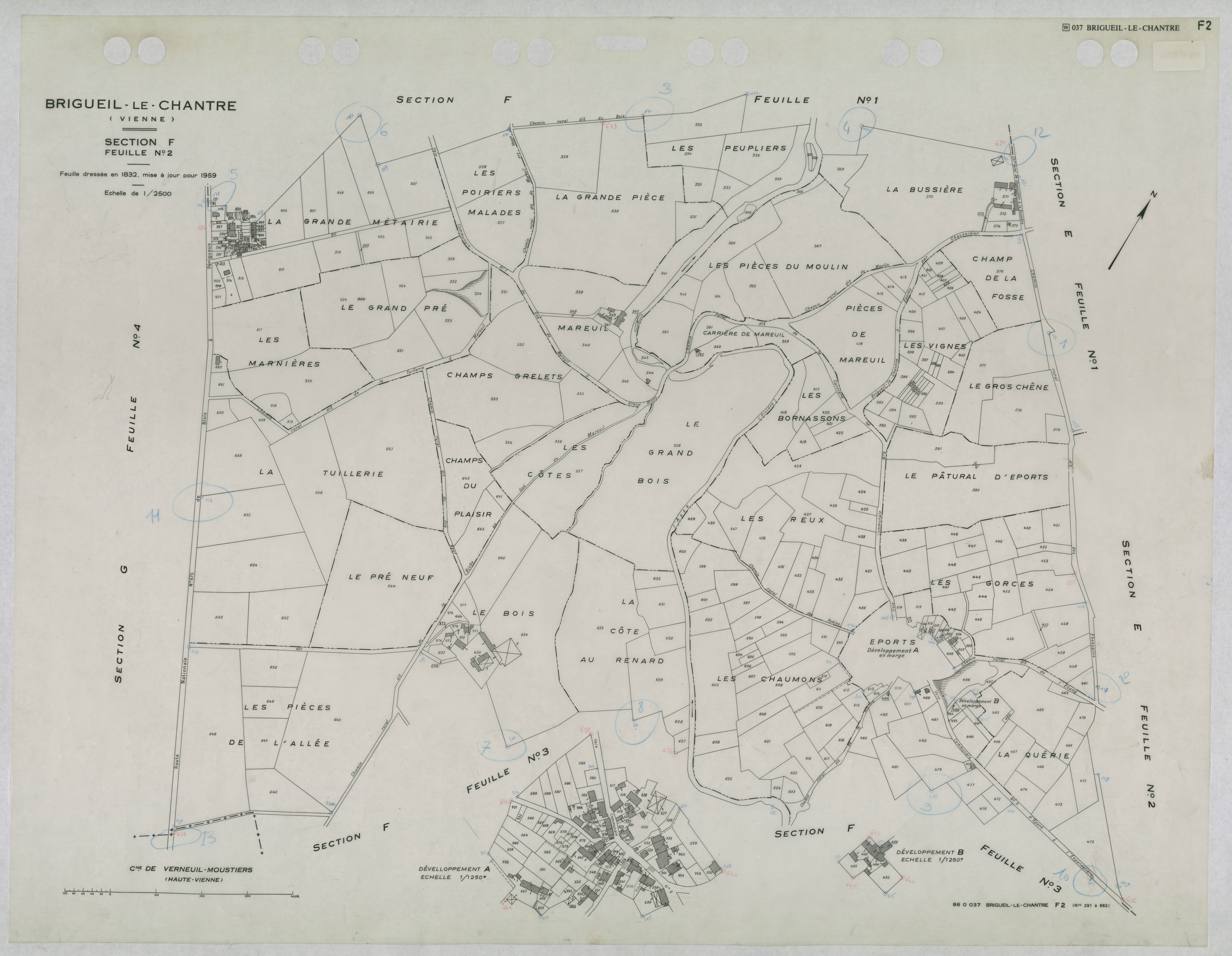 Brigueil-le-Chantre - FRAD086_cadastre Plans mis à jour 
