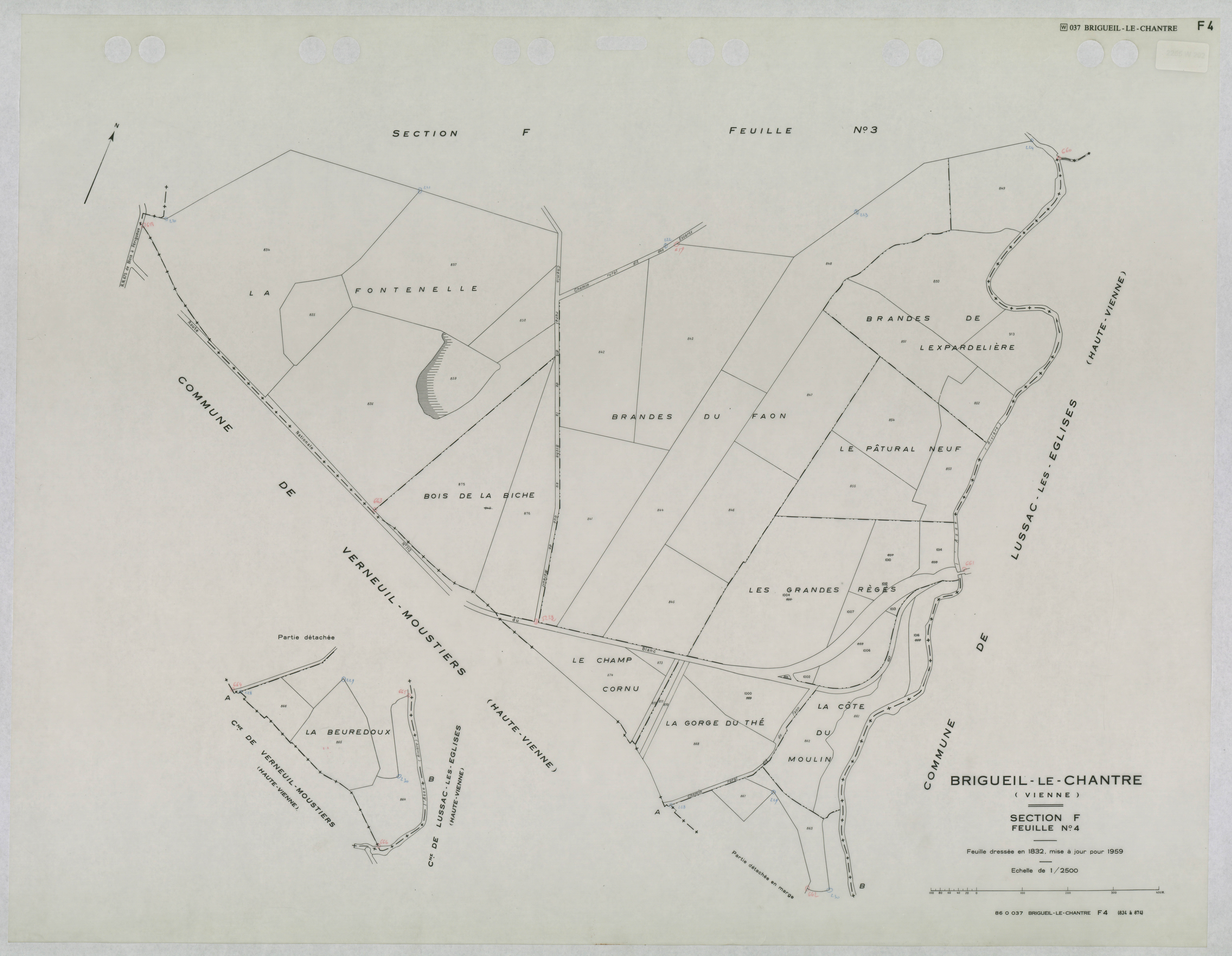 Brigueil-le-Chantre - FRAD086_cadastre Plans mis à jour 