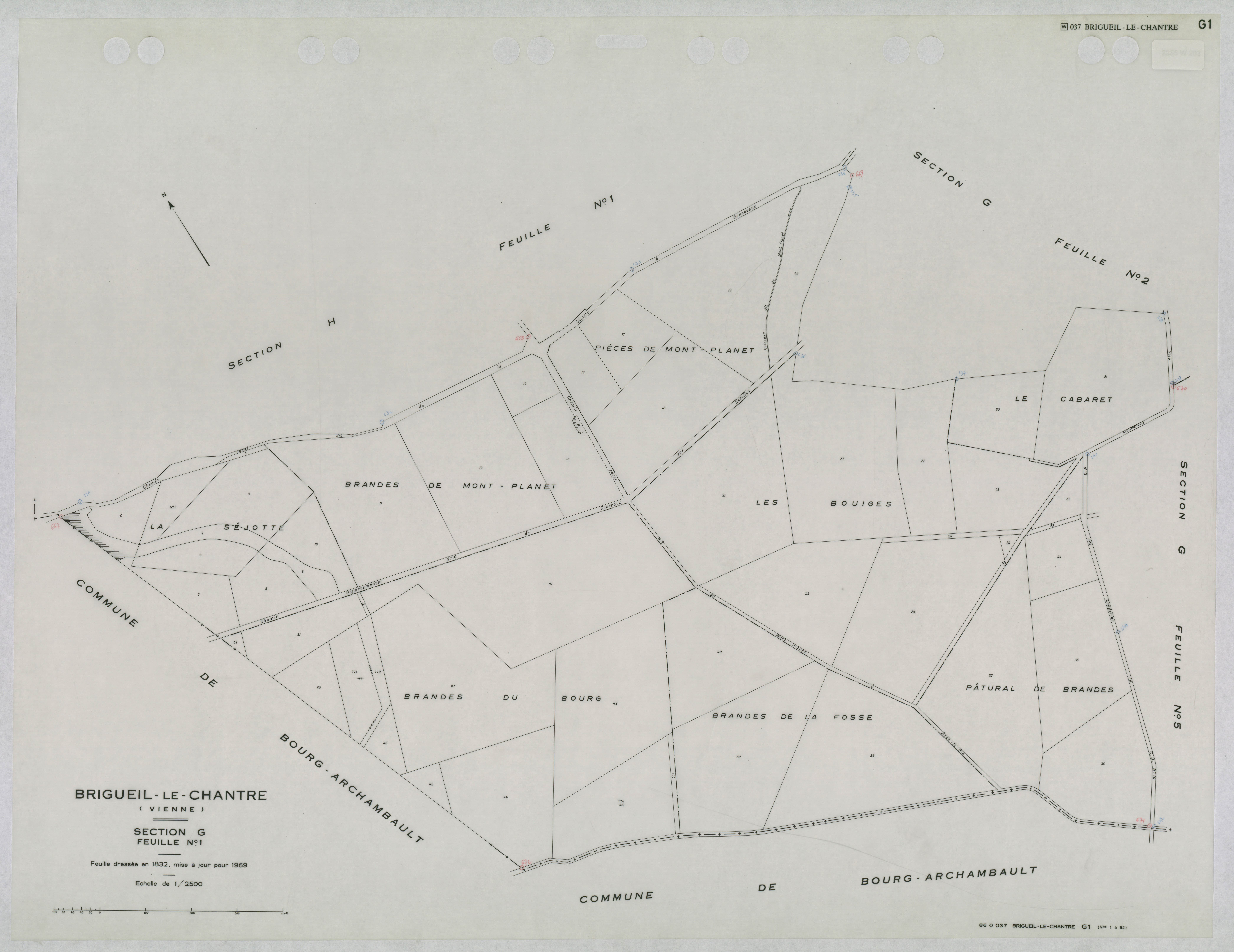 Brigueil-le-Chantre - FRAD086_cadastre Plans mis à jour 