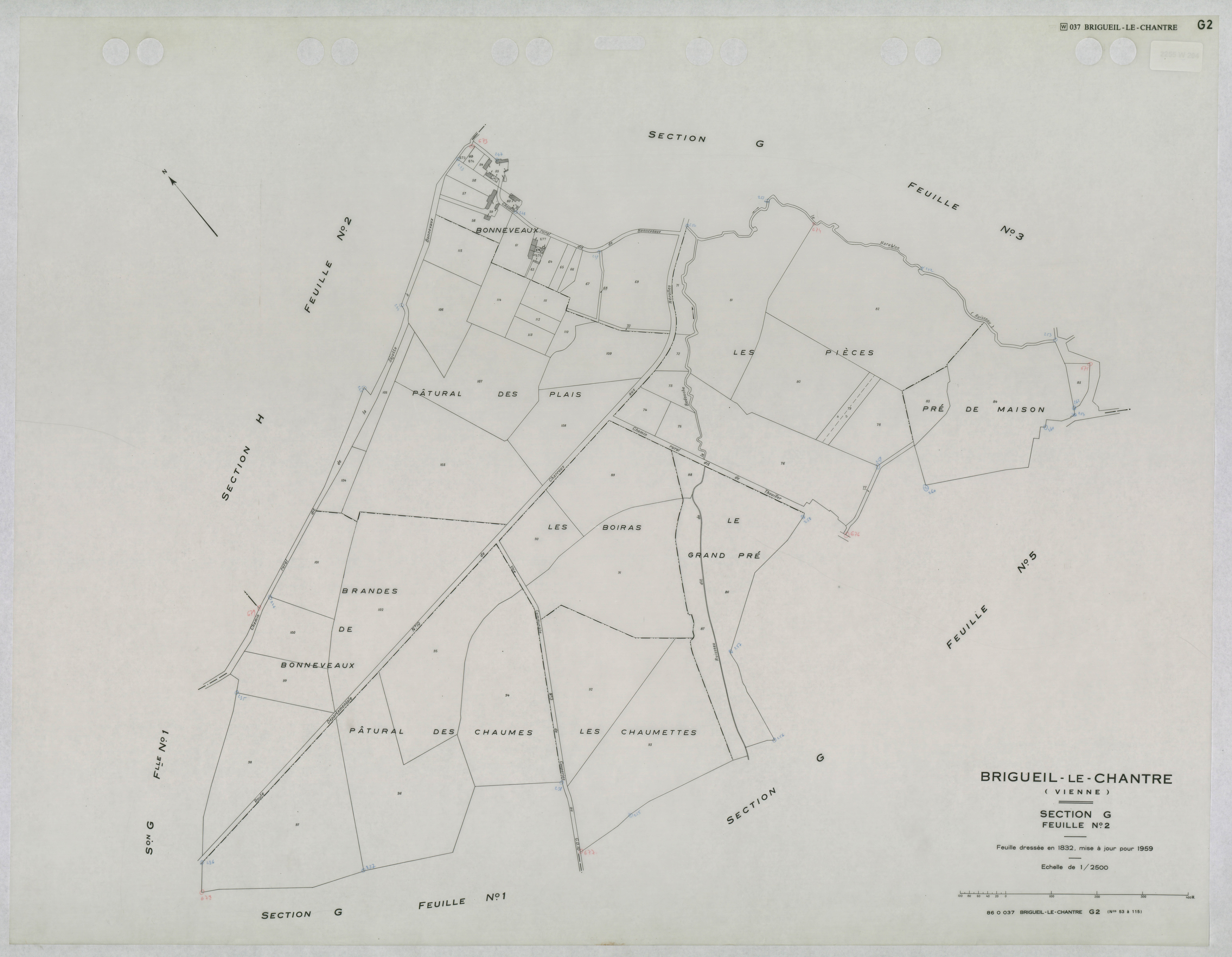 Brigueil-le-Chantre - FRAD086_cadastre Plans mis à jour 