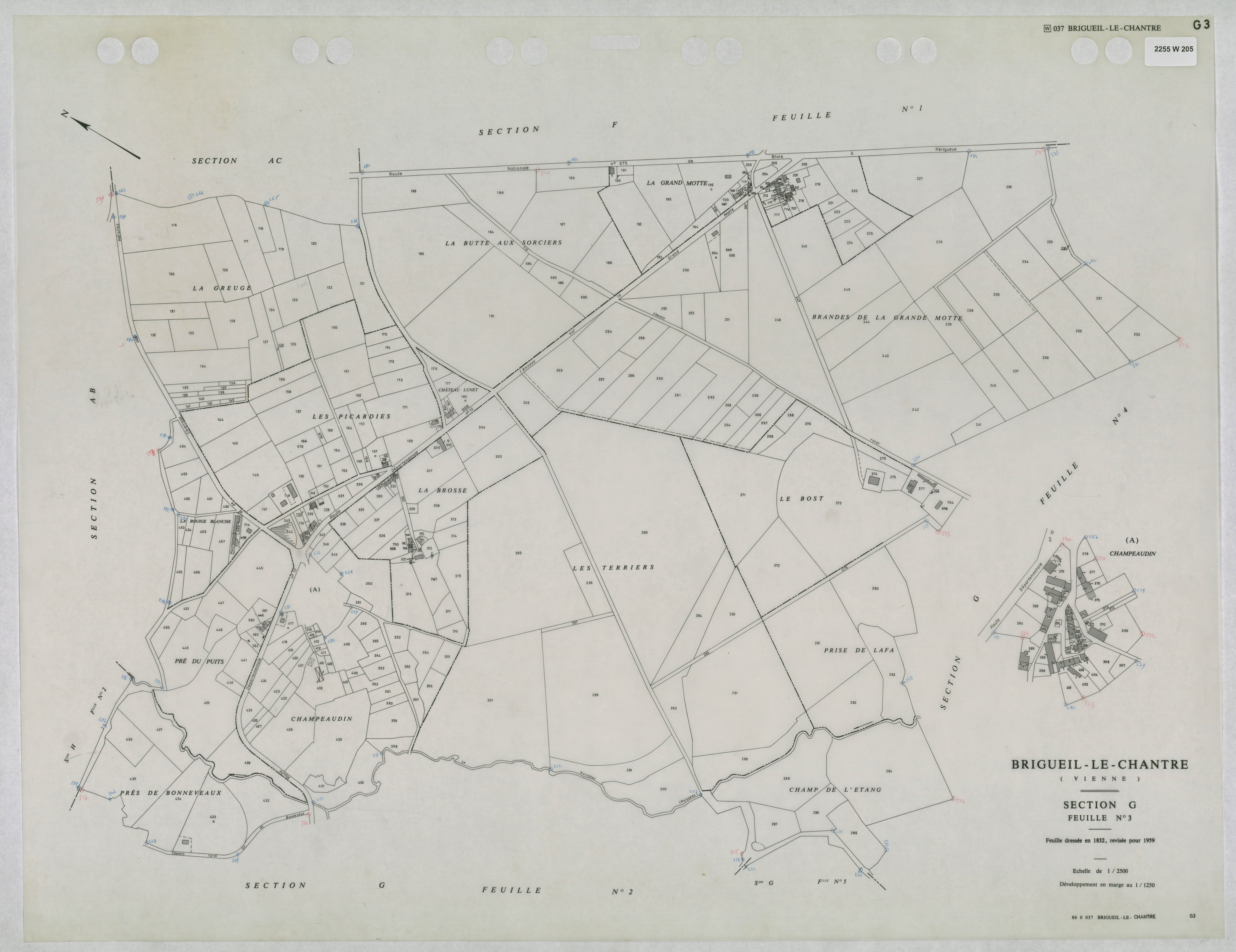 Brigueil-le-Chantre - FRAD086_cadastre Plans mis à jour 