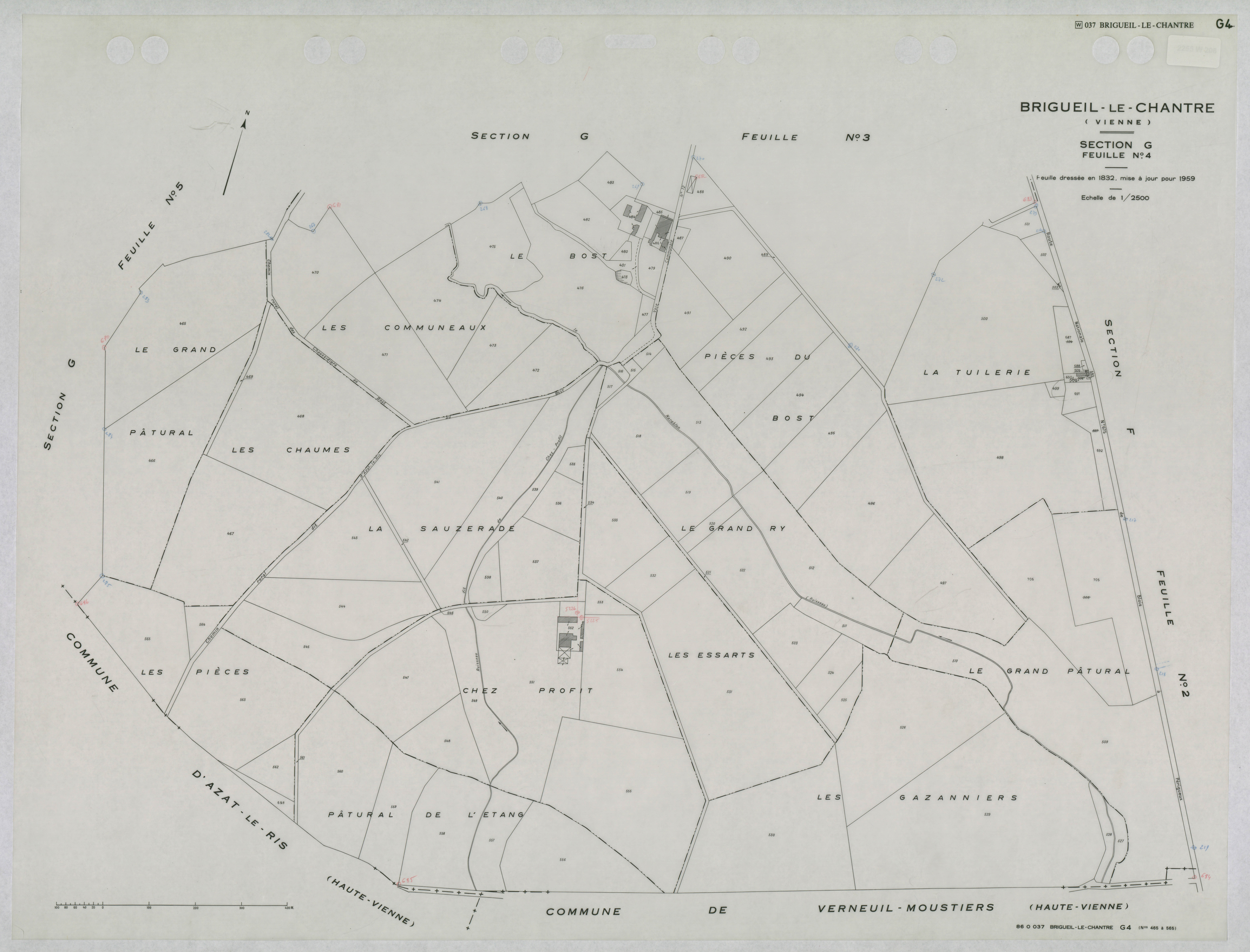 Brigueil-le-Chantre - FRAD086_cadastre Plans mis à jour 