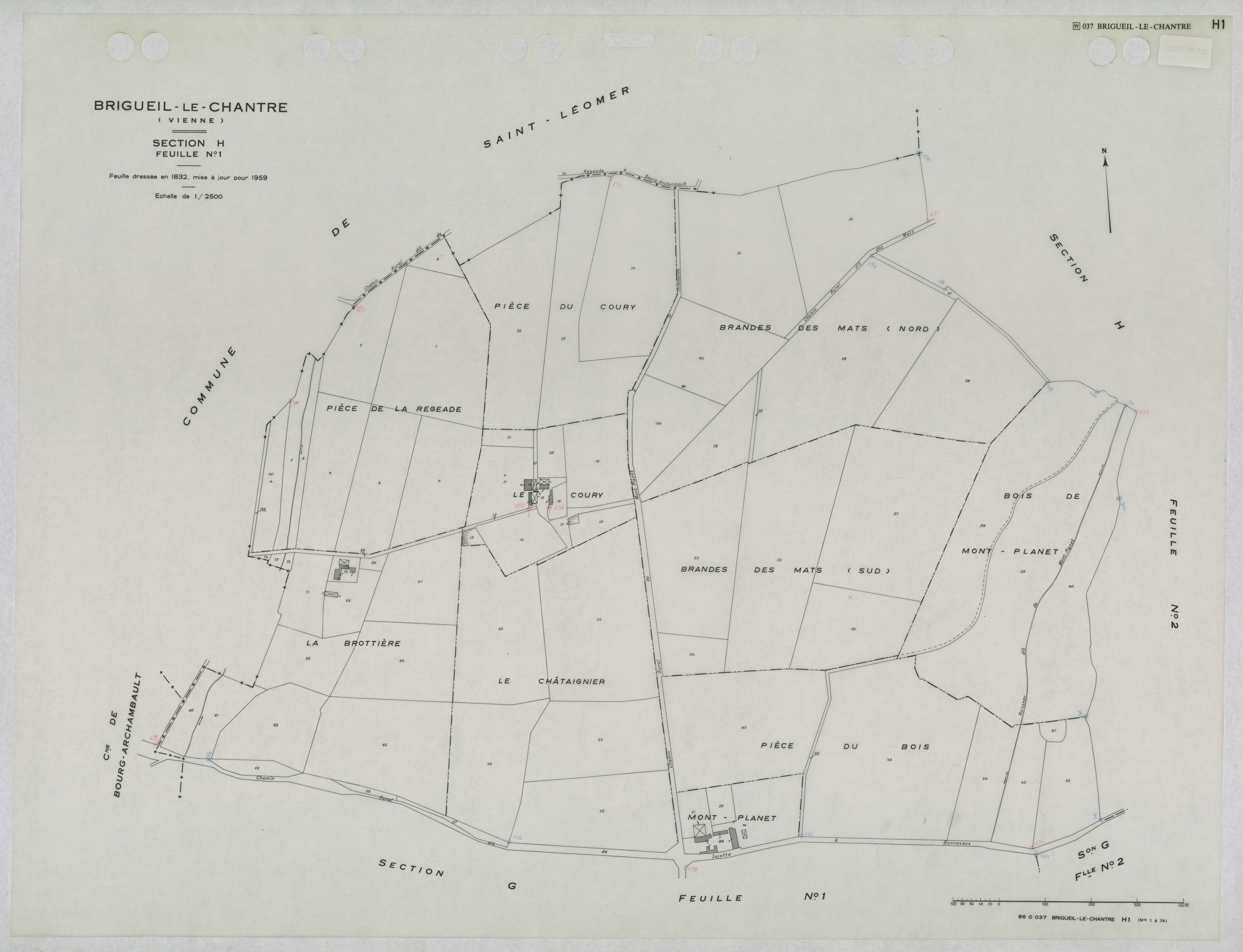 Brigueil-le-Chantre - FRAD086_cadastre Plans mis à jour 