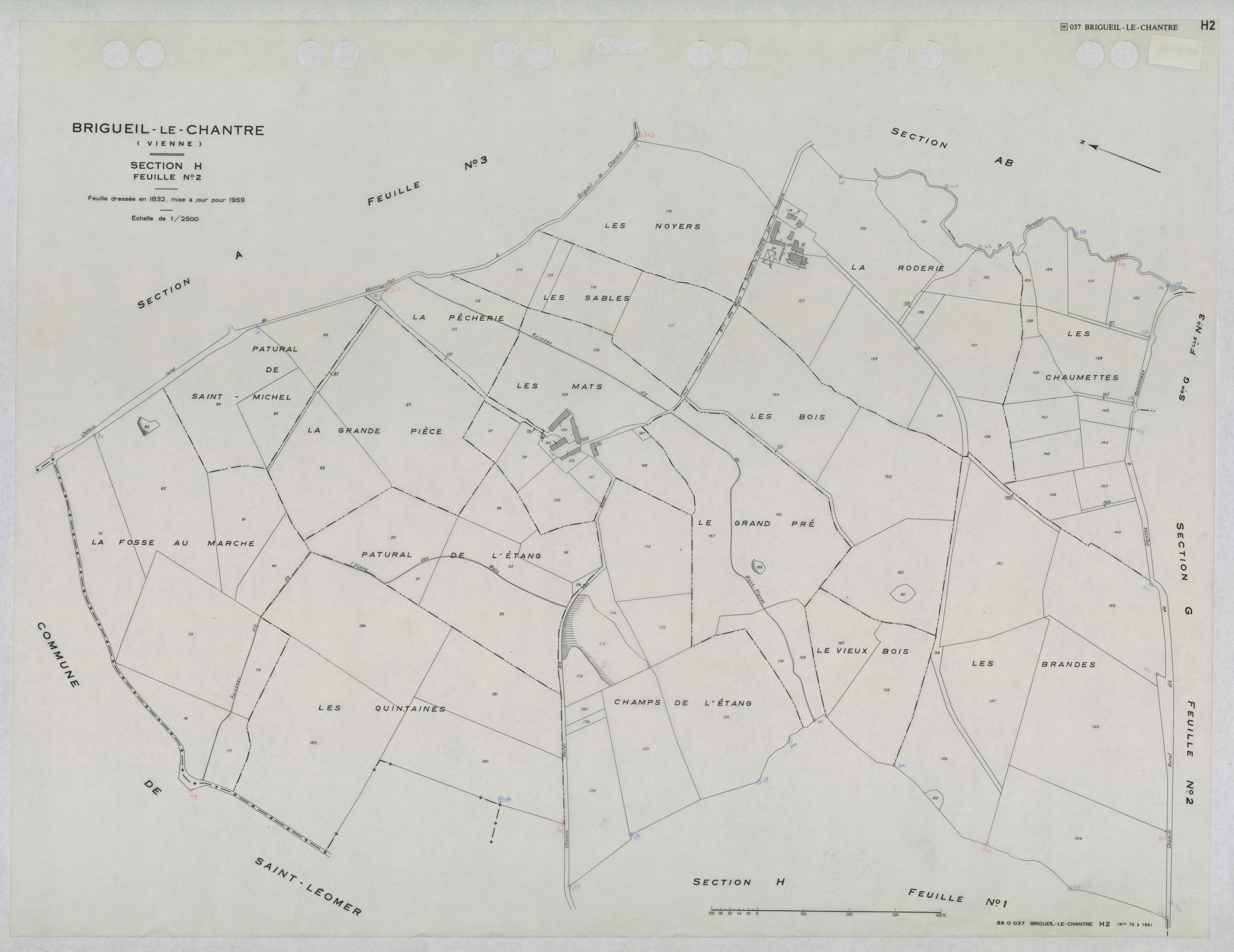 Brigueil-le-Chantre - FRAD086_cadastre Plans mis à jour 