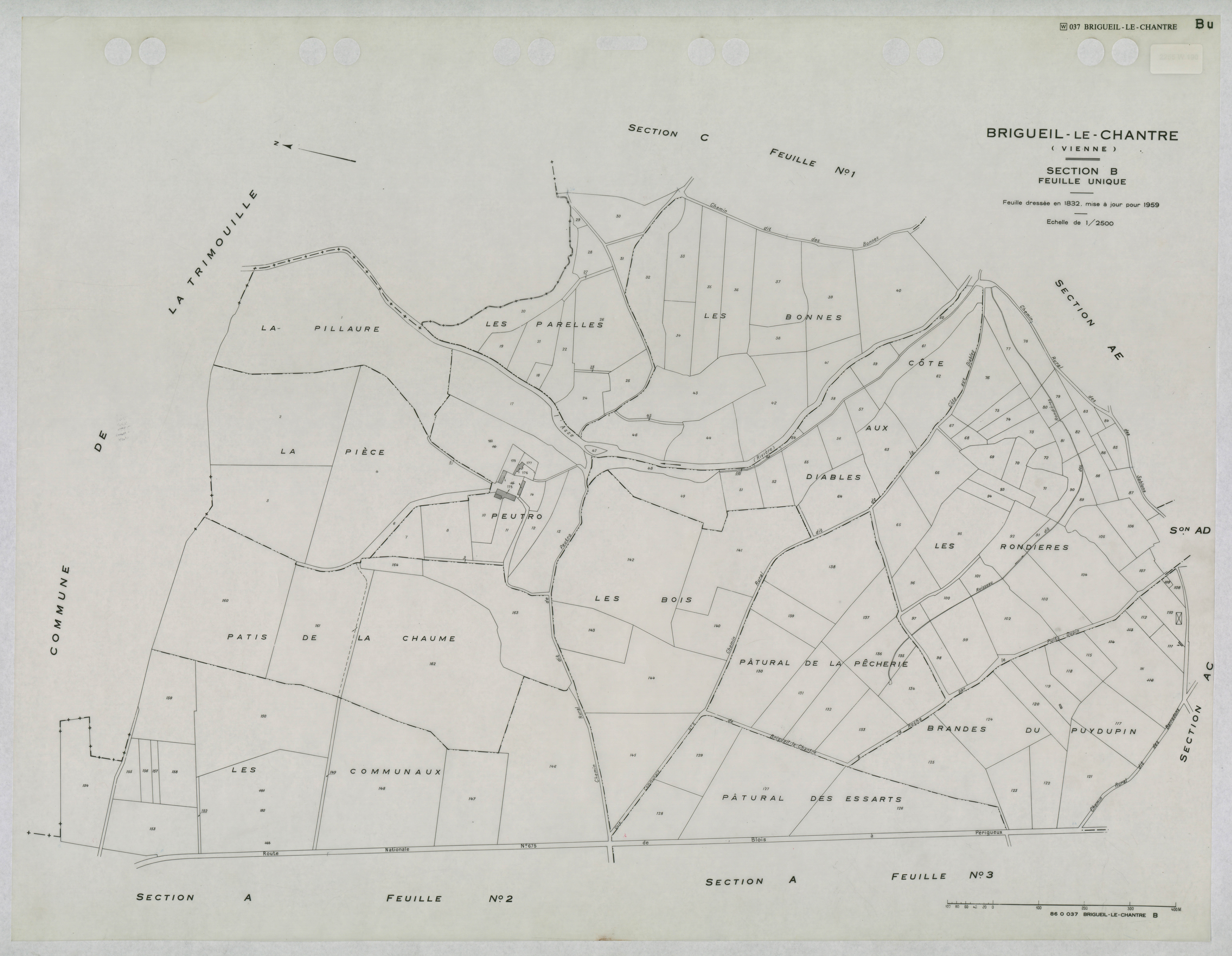 Brigueil-le-Chantre - FRAD086_cadastre Plans mis à jour 
