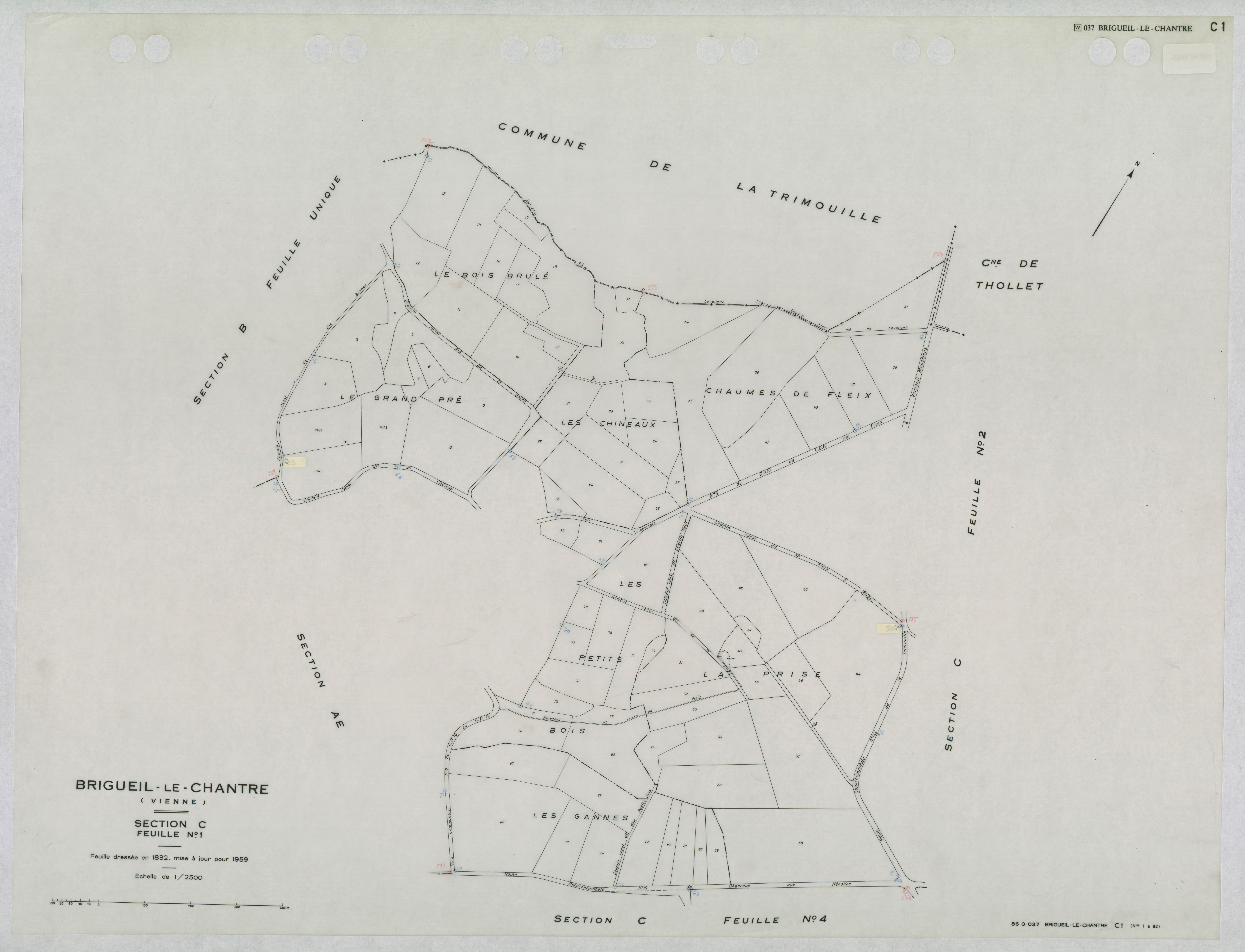 Brigueil-le-Chantre - FRAD086_cadastre Plans mis à jour 