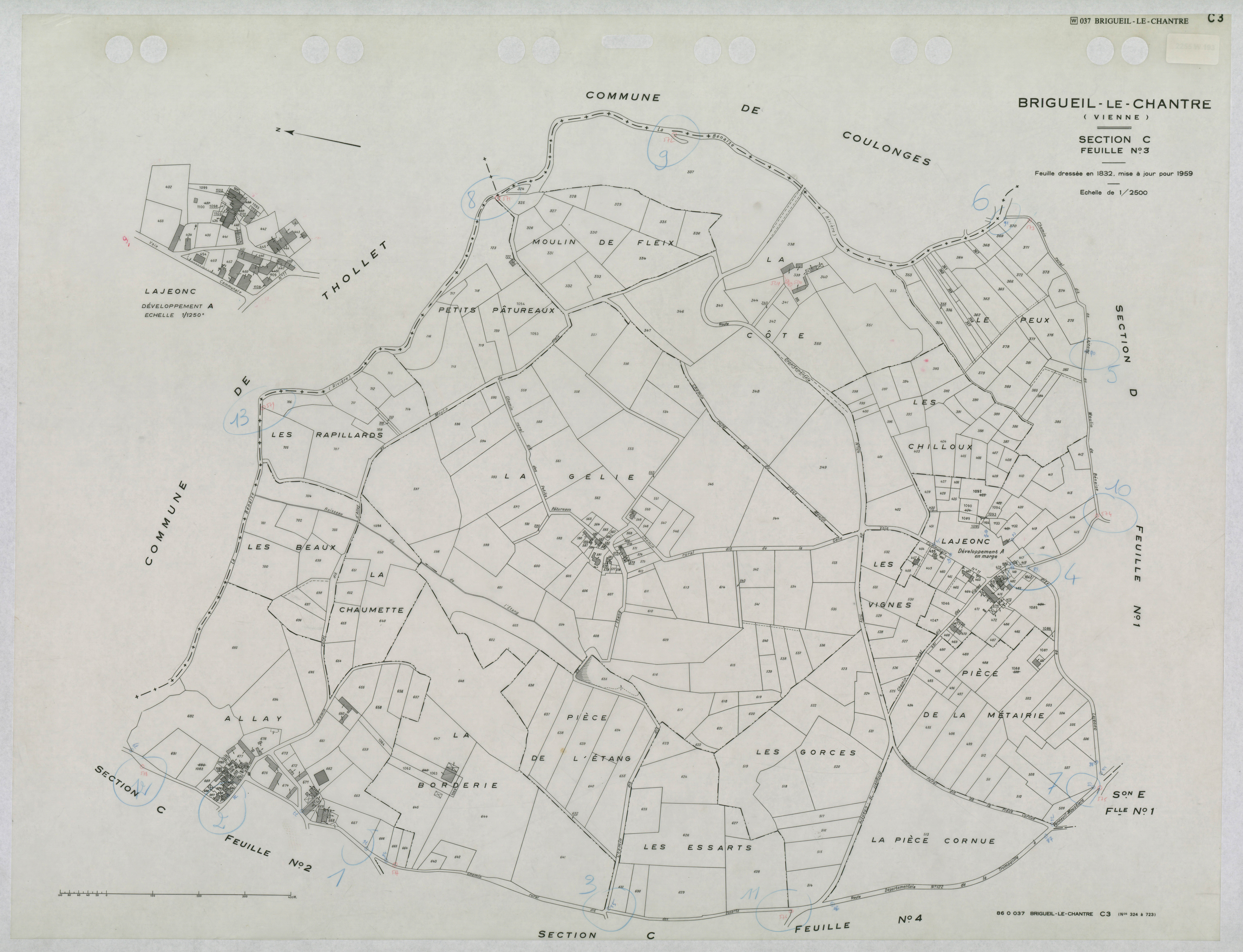 Brigueil-le-Chantre - FRAD086_cadastre Plans mis à jour 