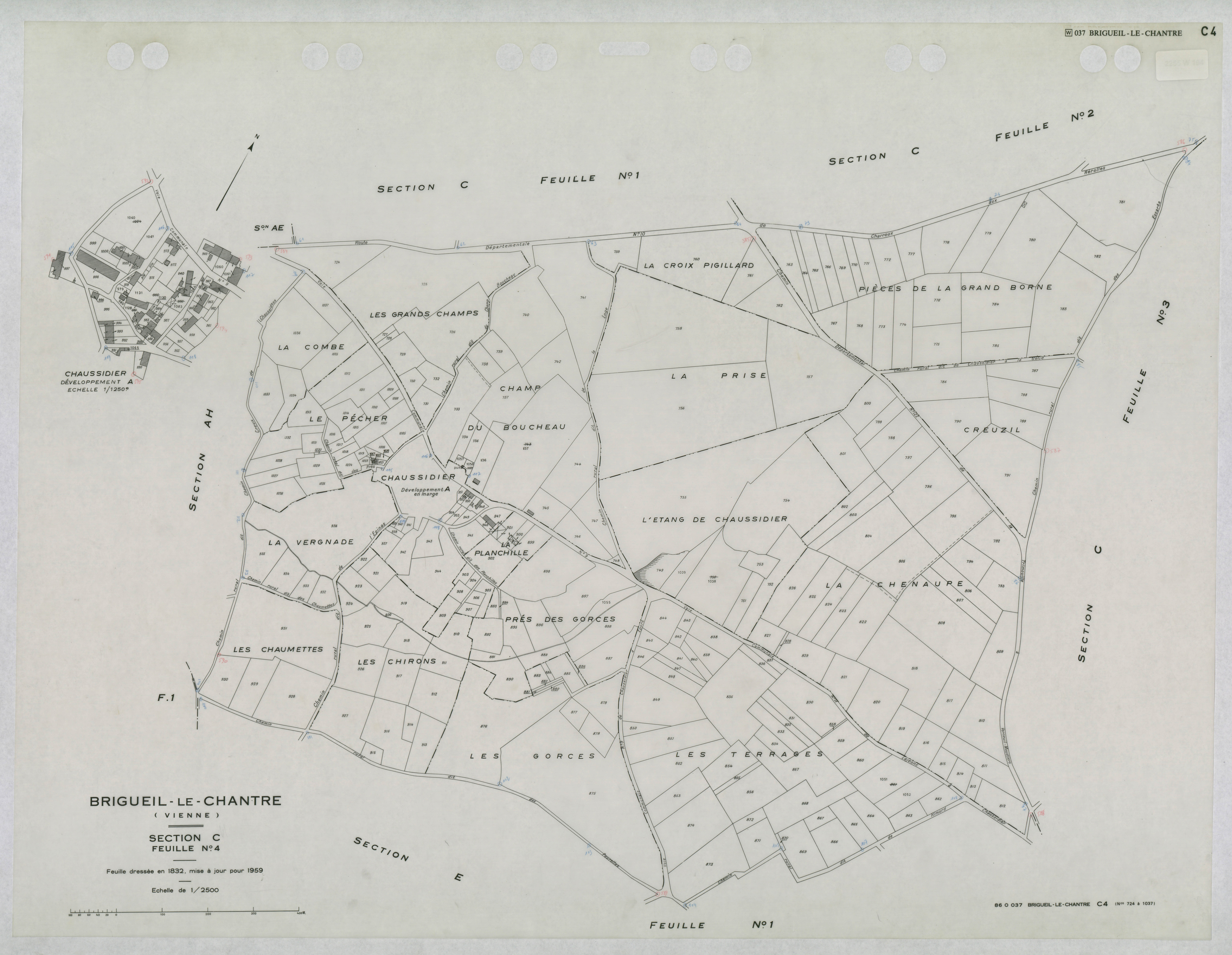 Brigueil-le-Chantre - FRAD086_cadastre Plans mis à jour 
