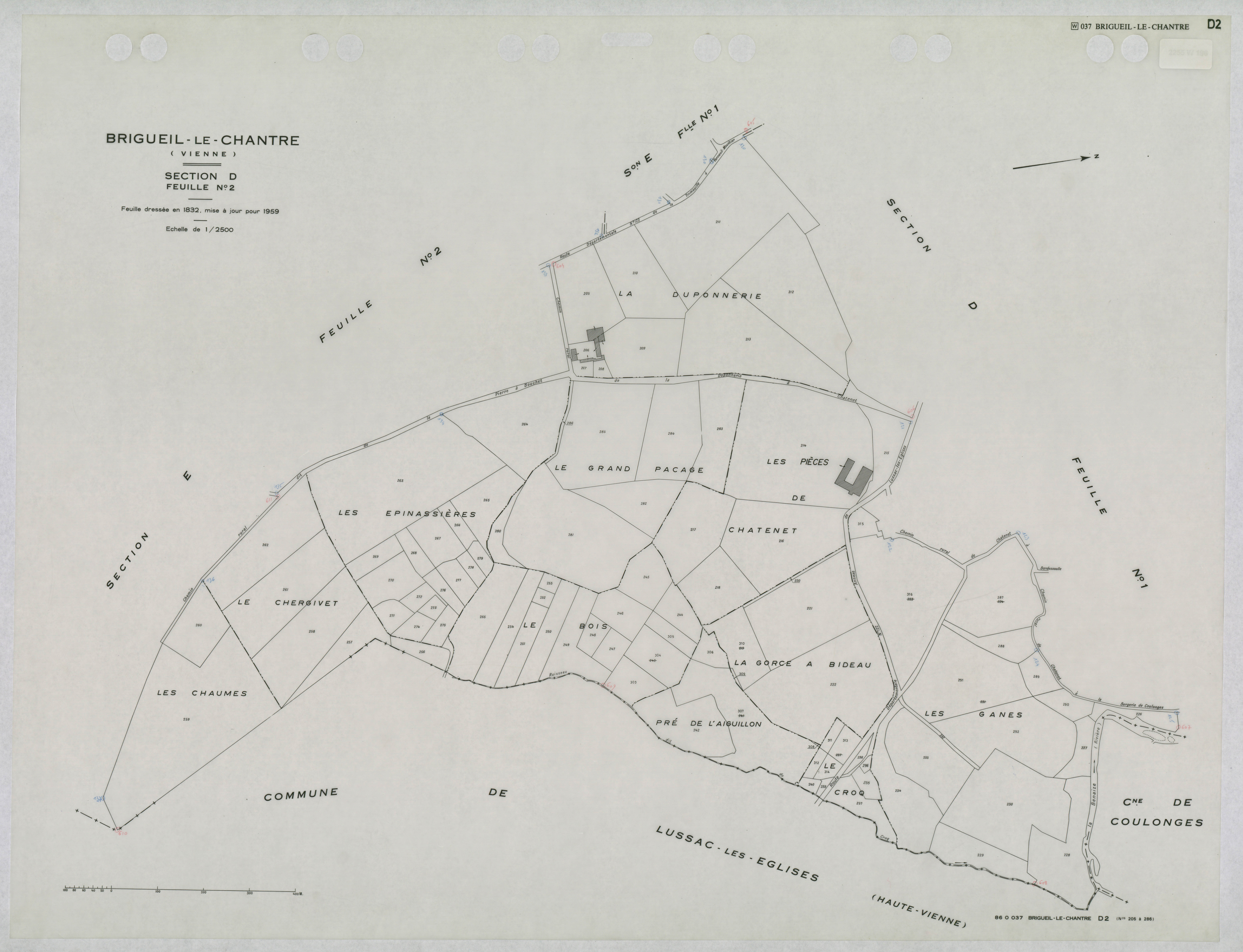 Brigueil-le-Chantre - FRAD086_cadastre Plans mis à jour 